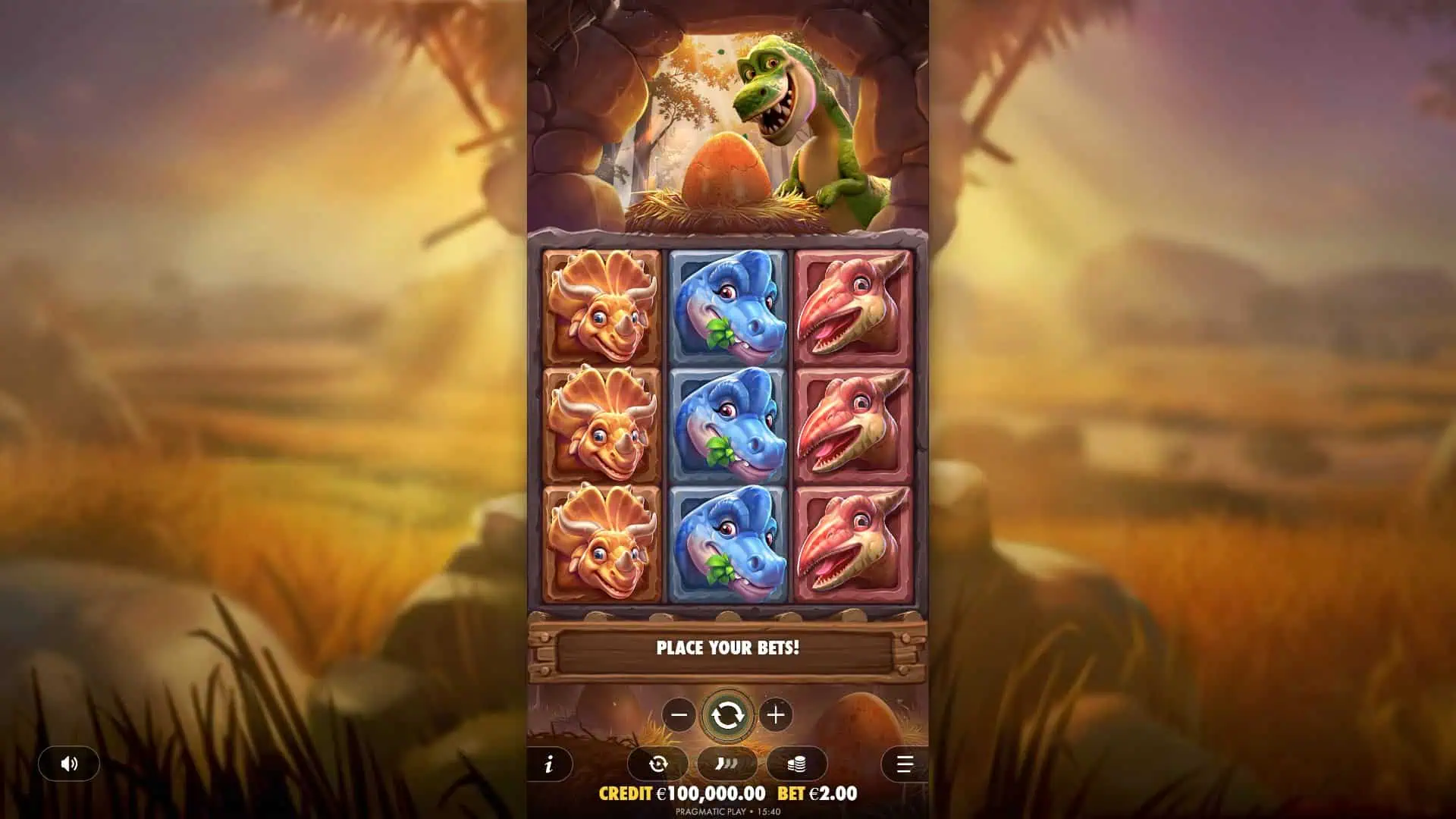 Dino Drop slot gameplay reels