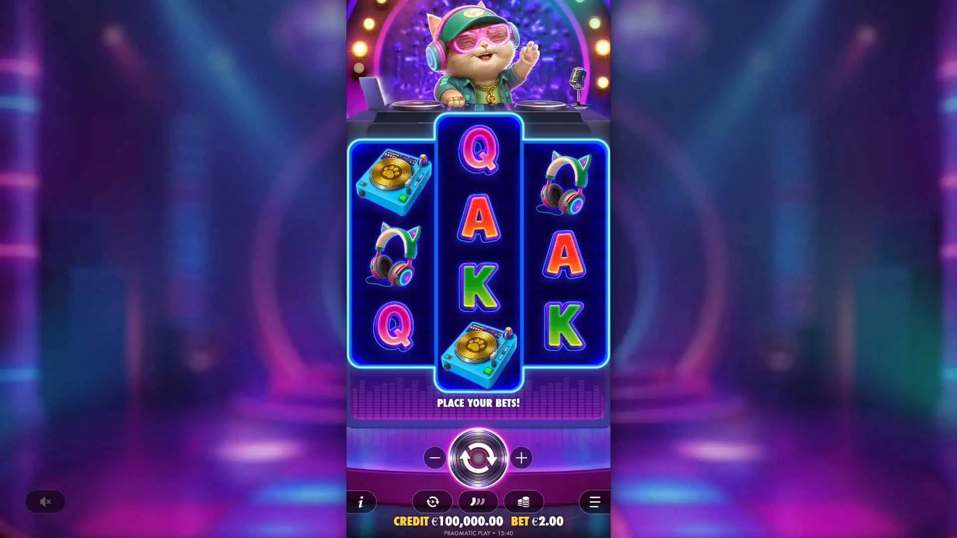 DJ Neko slot gameplay reels
