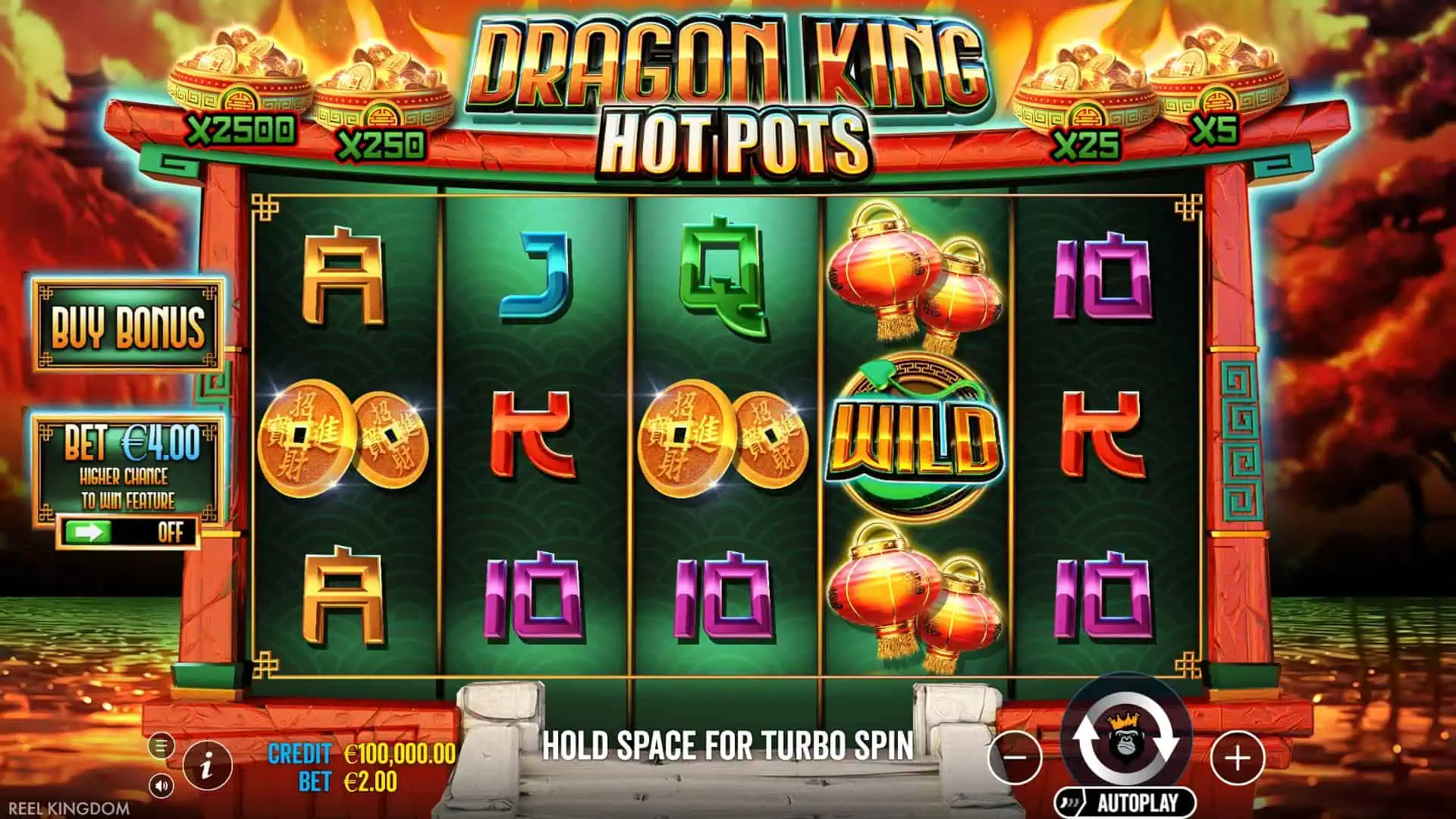 Dragon King Hot Pots slot gameplay reels