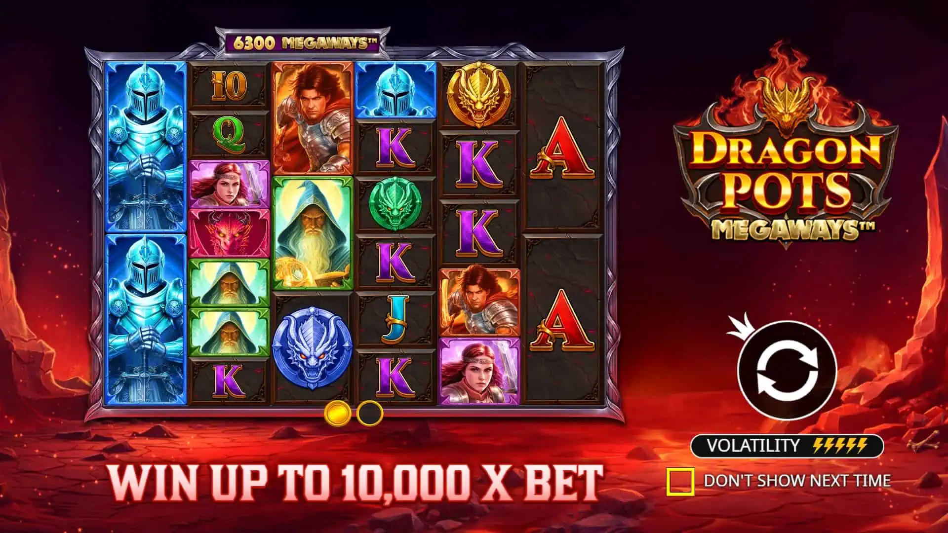 Dragon Pots Megaways slot intro screen