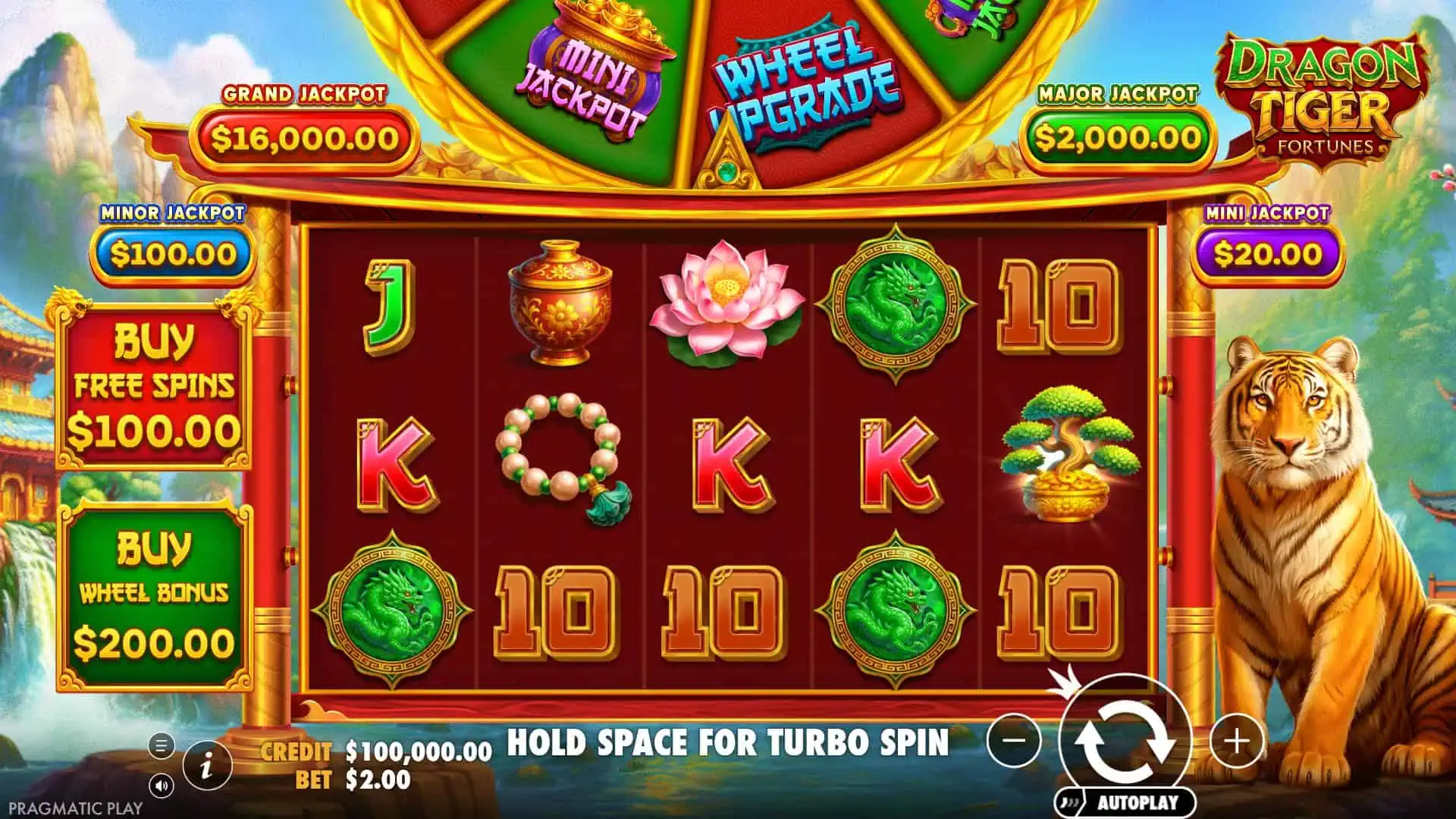 Dragon Tiger Fortunes slot gameplay reels