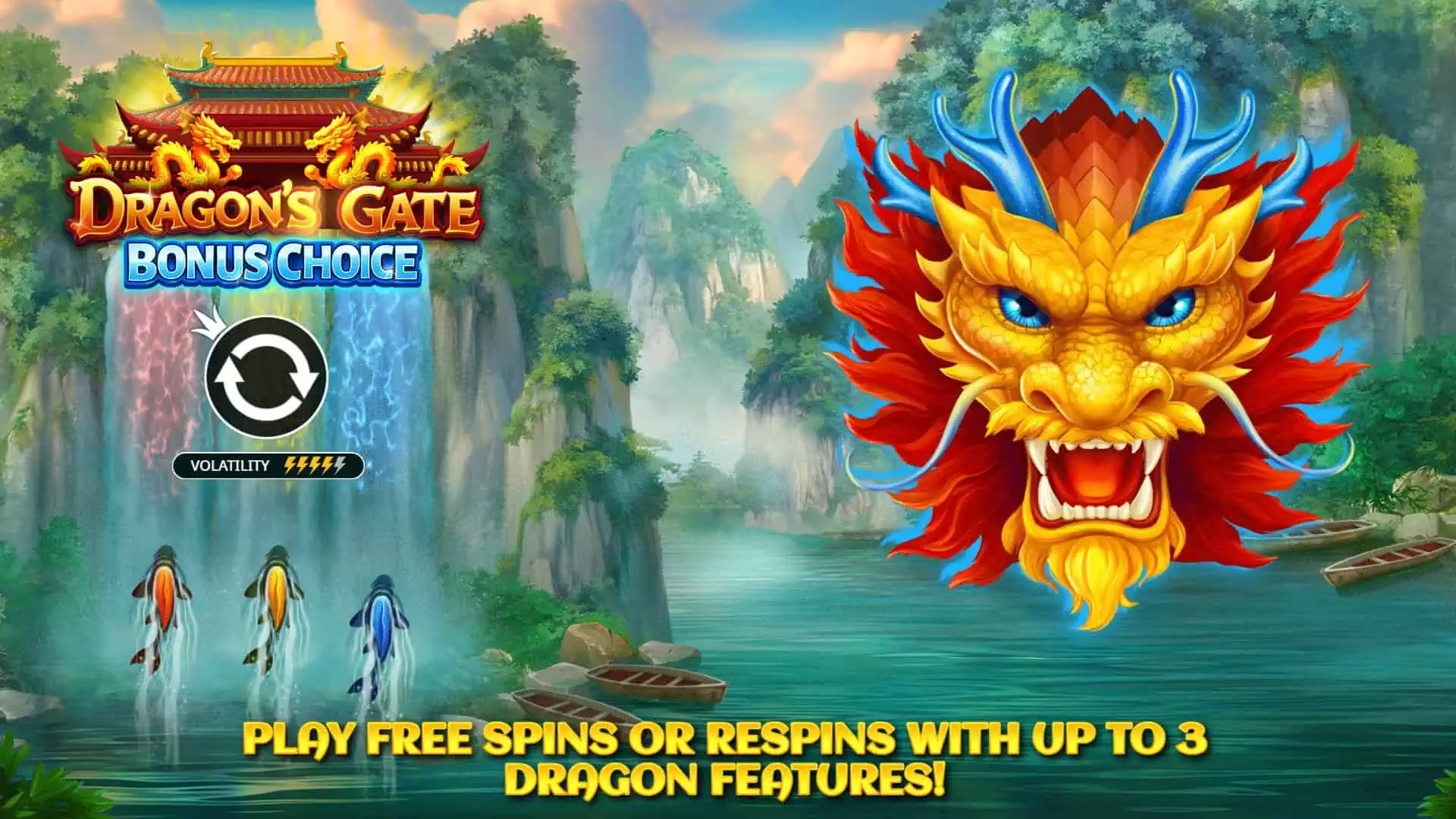 Dragon's Gate Bonus Choice slot intro screen