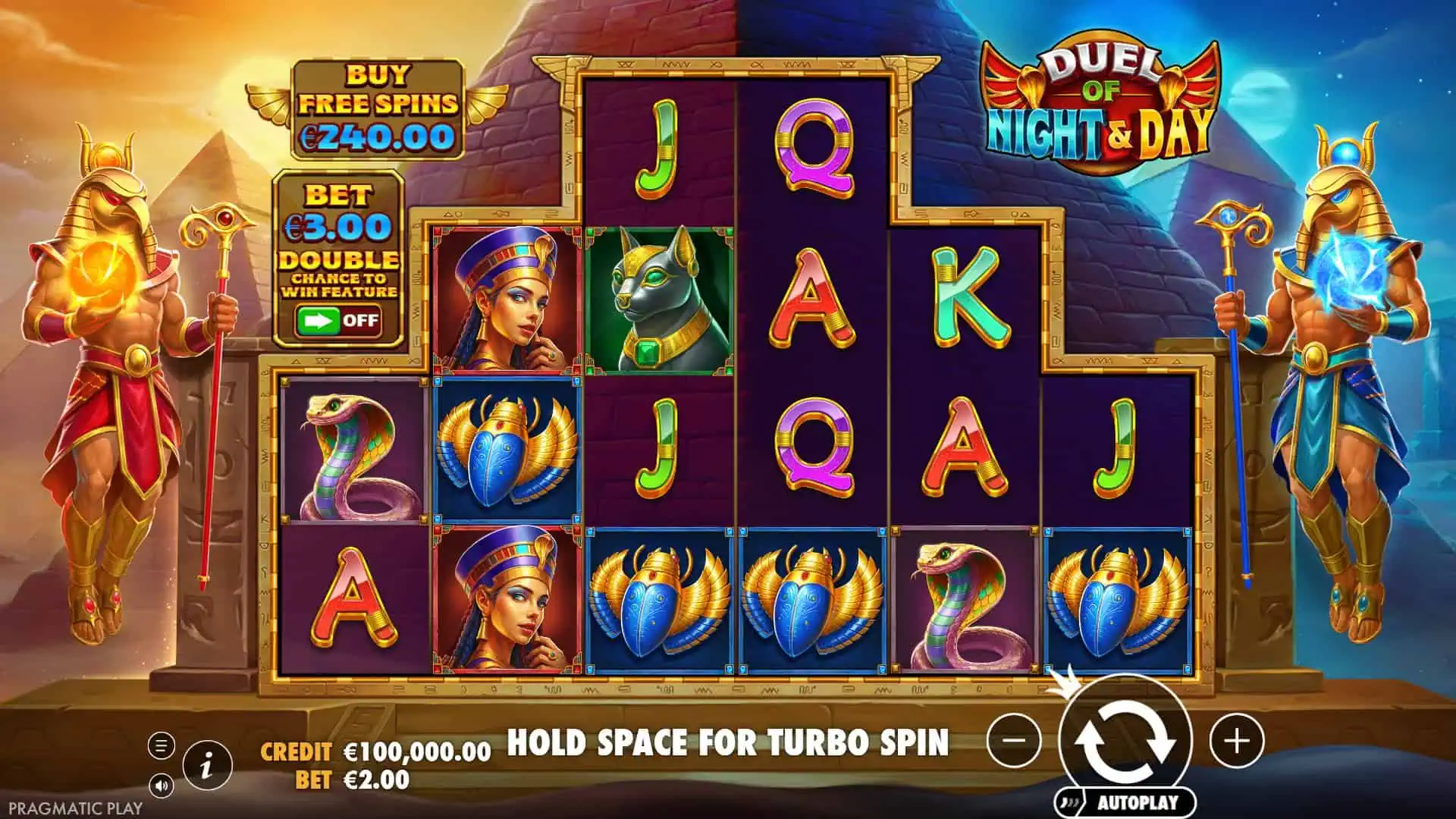 Duel of Night & Day slot gameplay reels