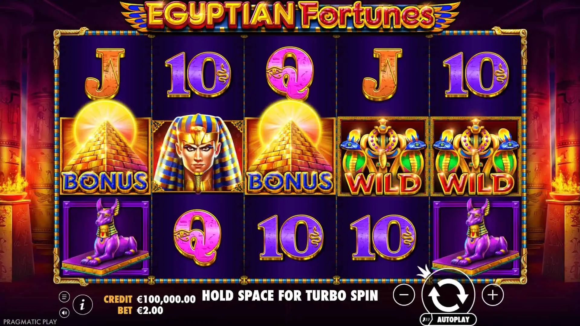 Egyptian Fortunes slot gameplay reels