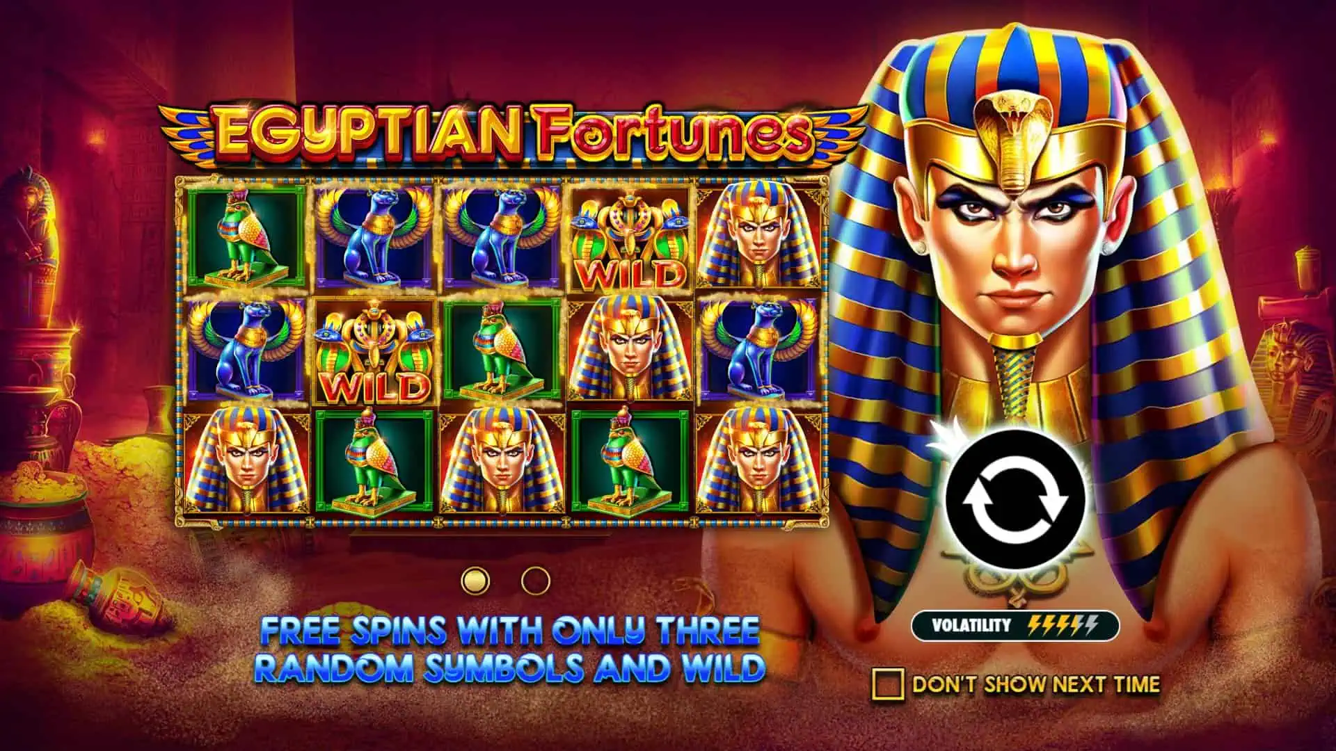 Egyptian Fortunes slot intro screen