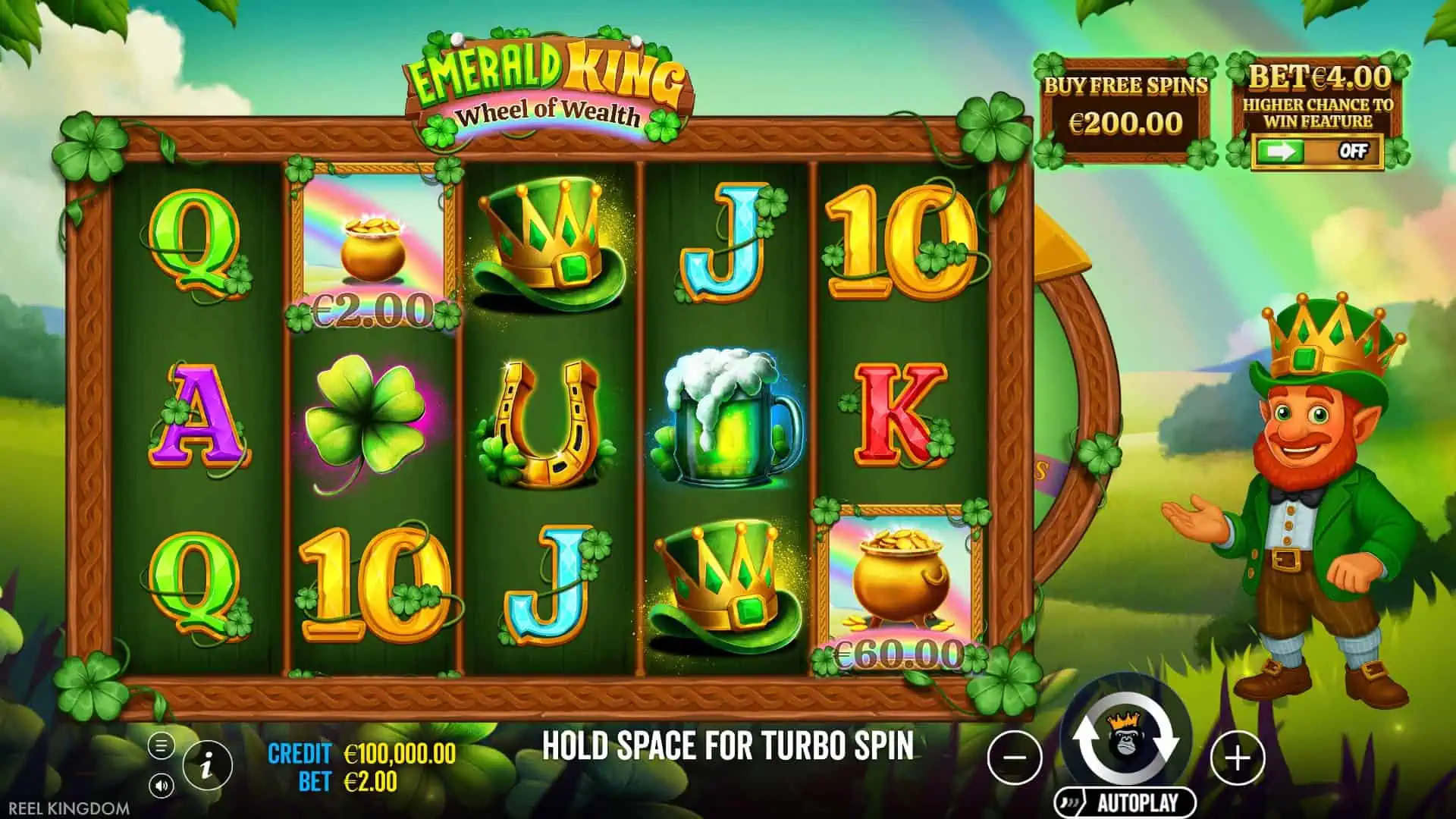 Emerald King Wheel of Wealth slot gameplay reels