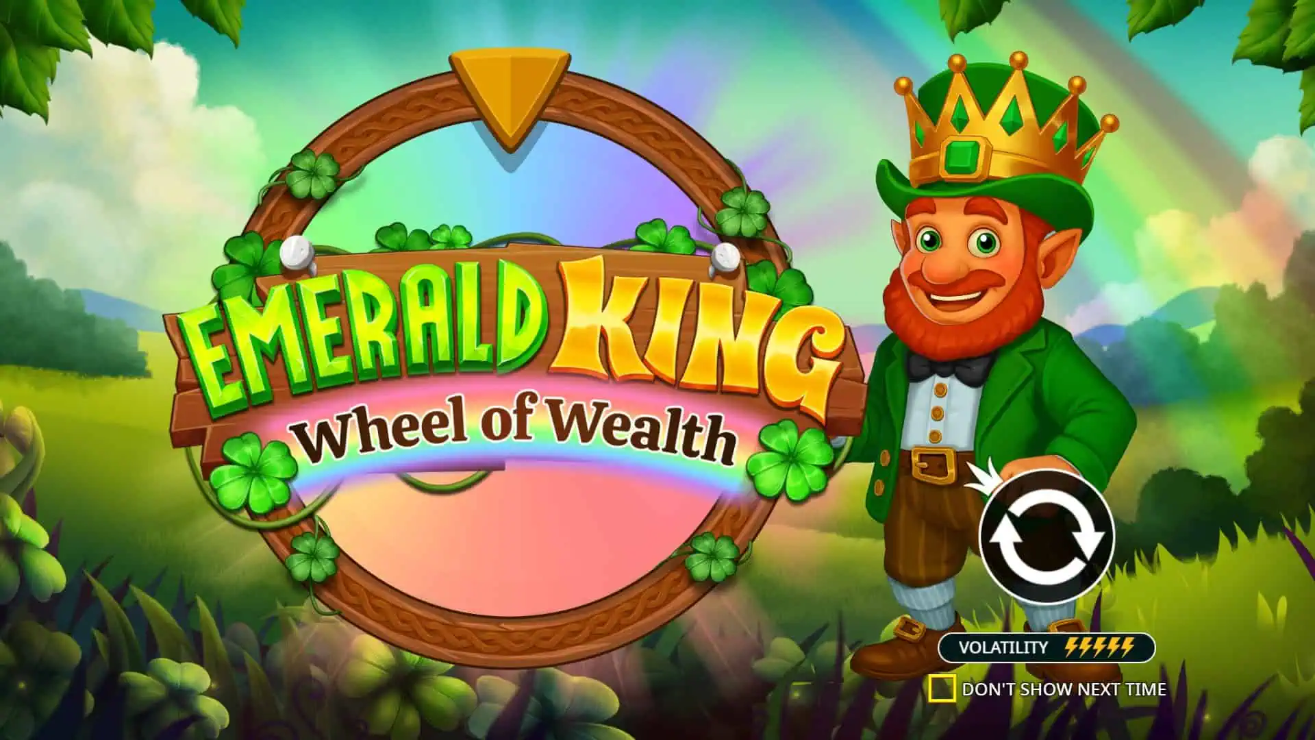 Emerald King Wheel of Wealth slot intro screen