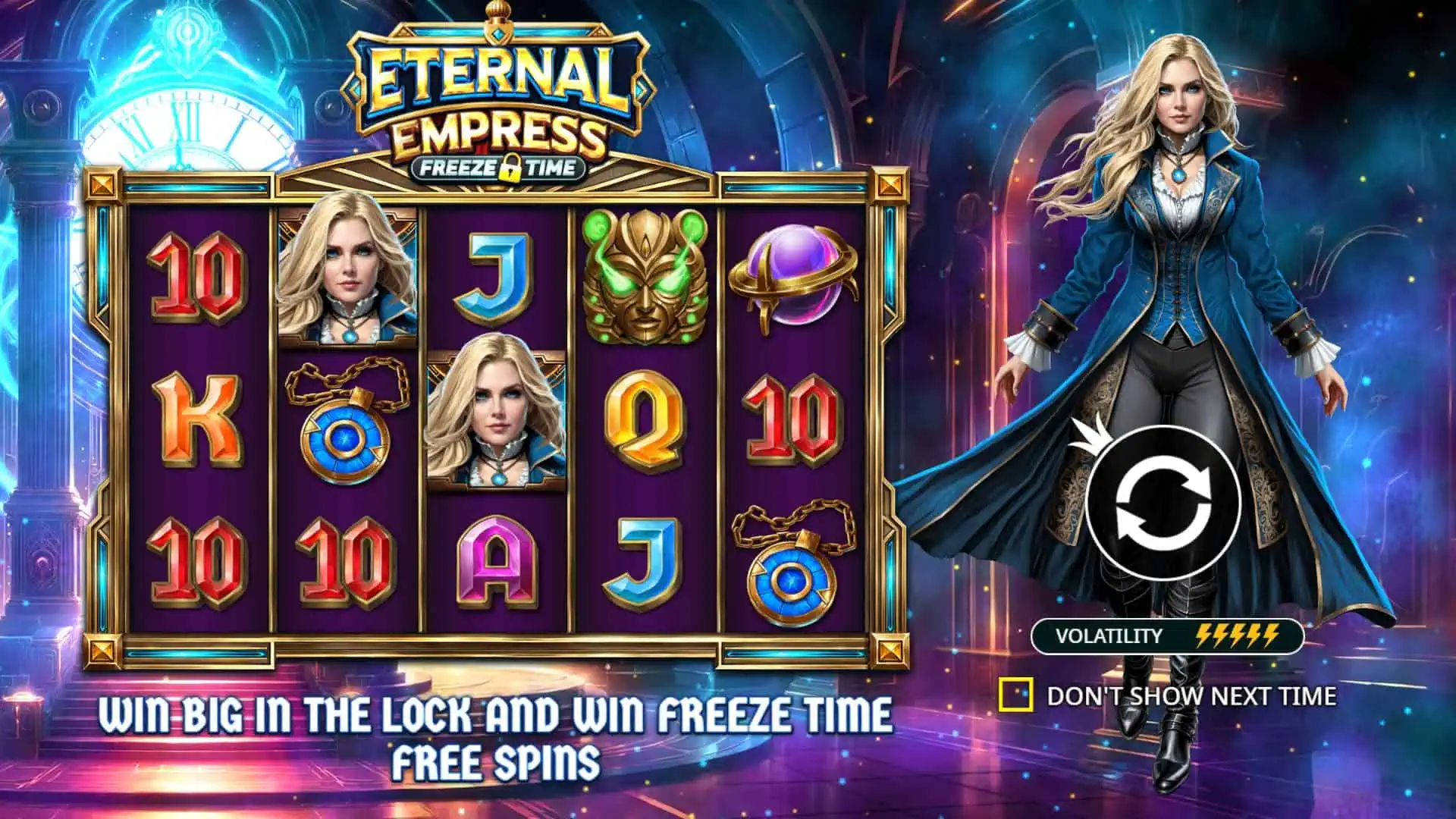 Eternal Empress Freeze Time slot intro screen