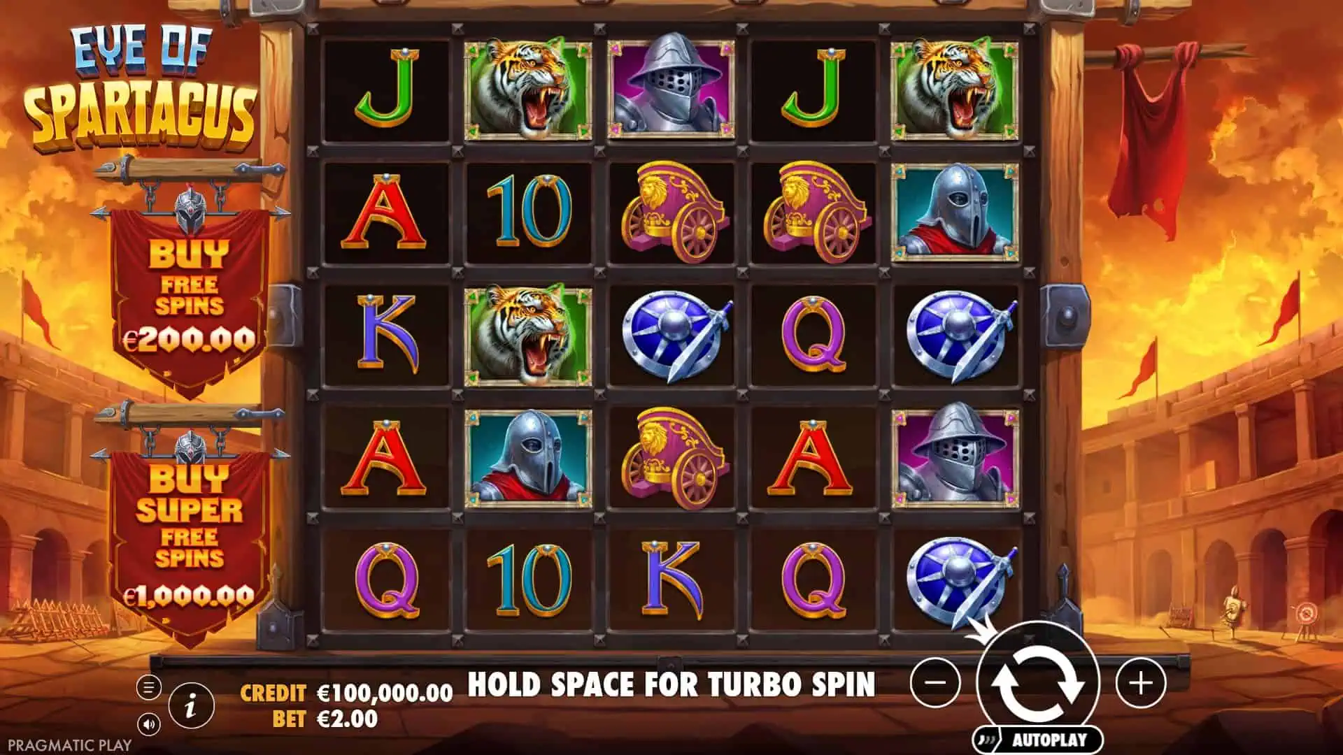 Eye of Spartacus slot gameplay reels