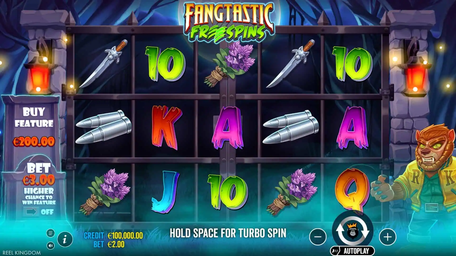 Fangtastic Freespins slot gameplay reels
