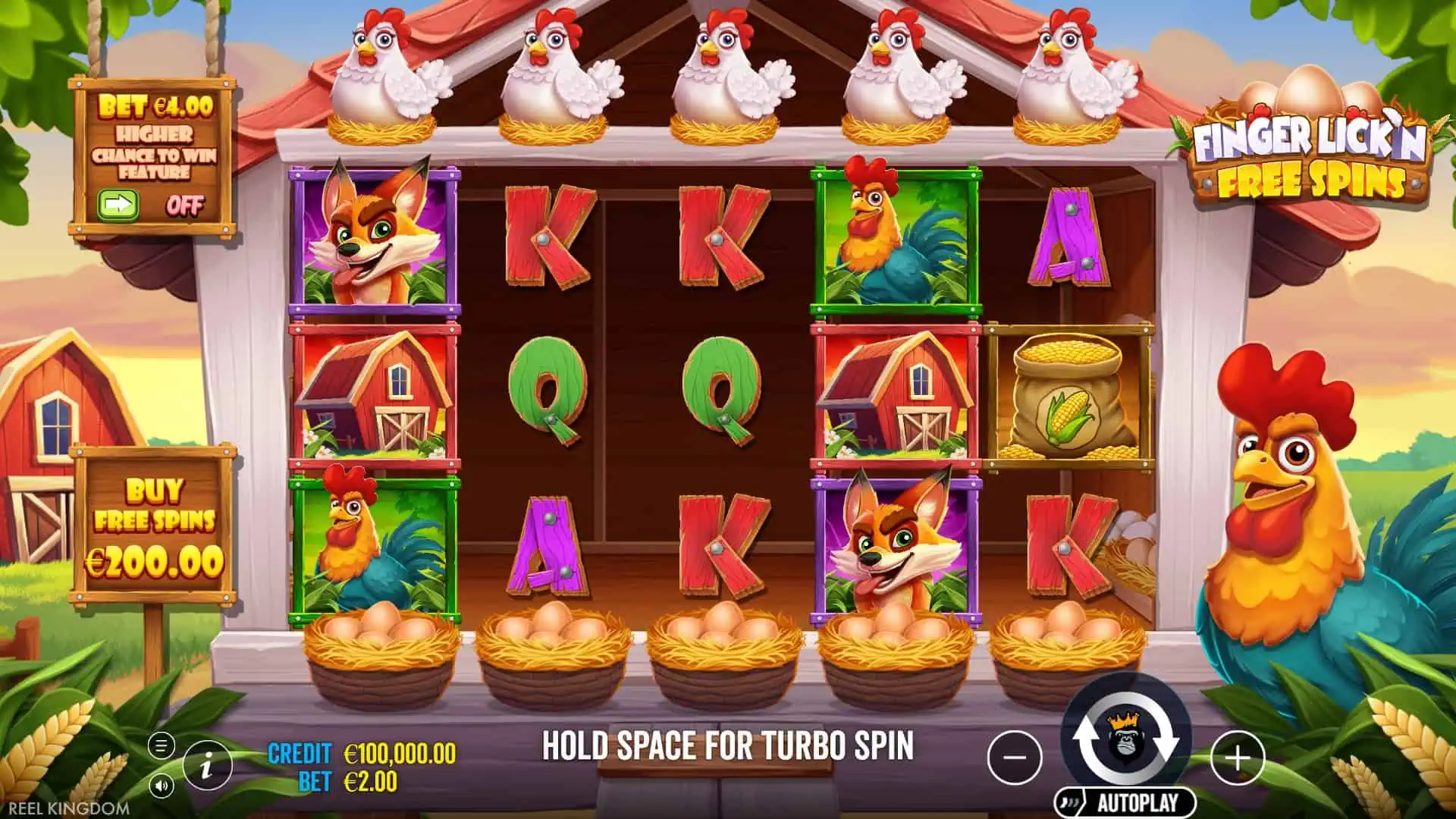 Finger Lick'n Free Spins slot gameplay reels
