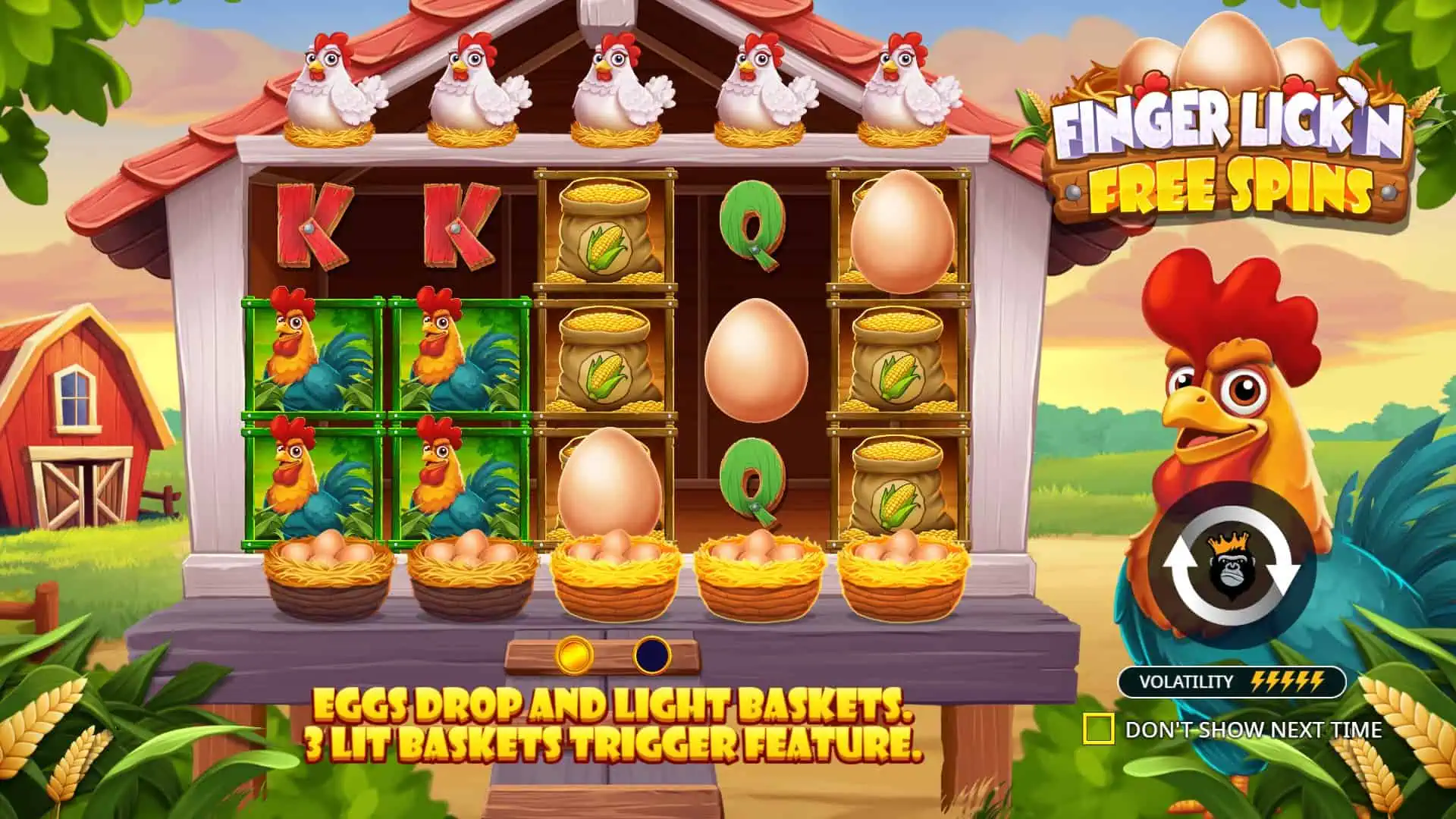 Finger Lick'n Free Spins slot intro screen