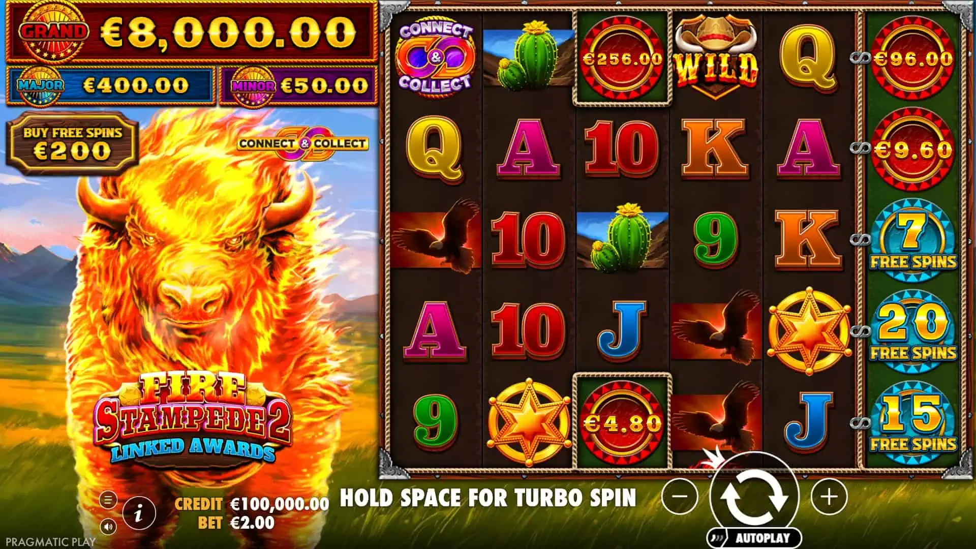 Fire Stampede 2 slot gameplay reels