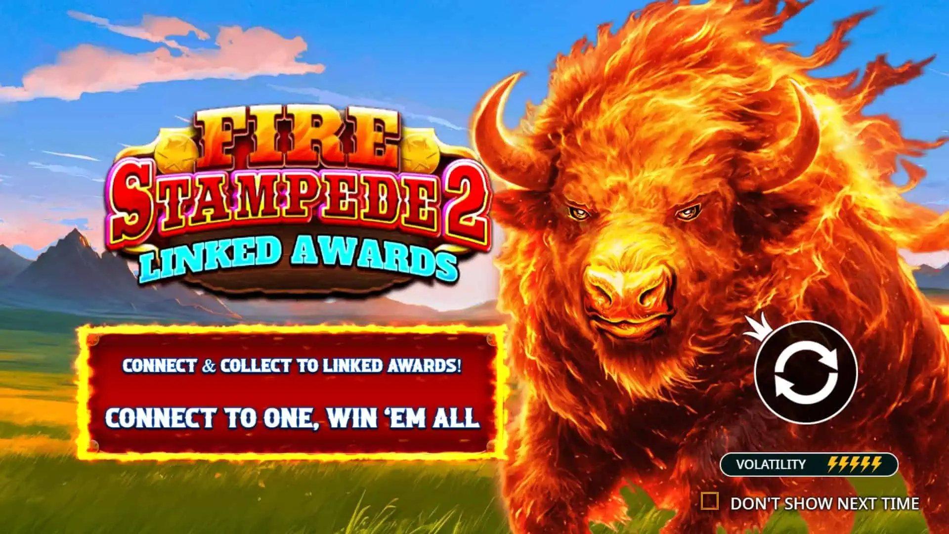 Fire Stampede 2 slot intro screen