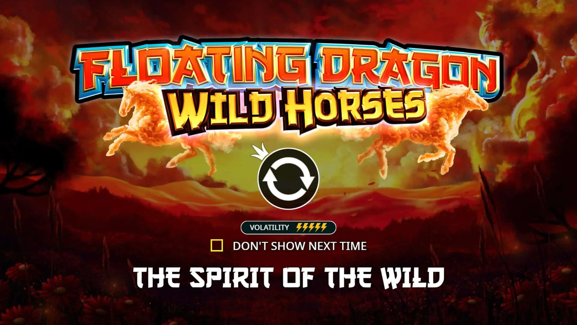 Floating Dragon Wild Horses slot intro screen