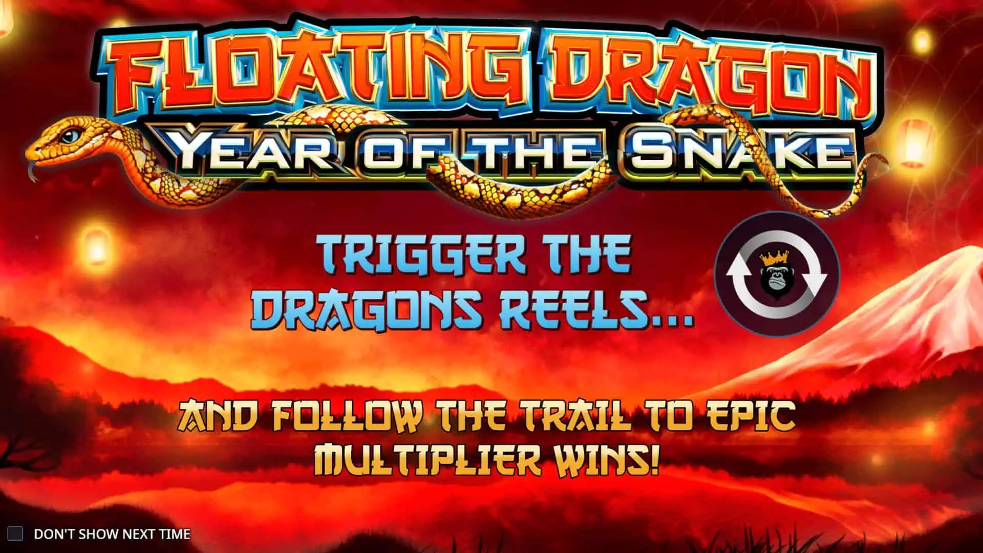 Floating Dragon Year of the Snake slot intro screen