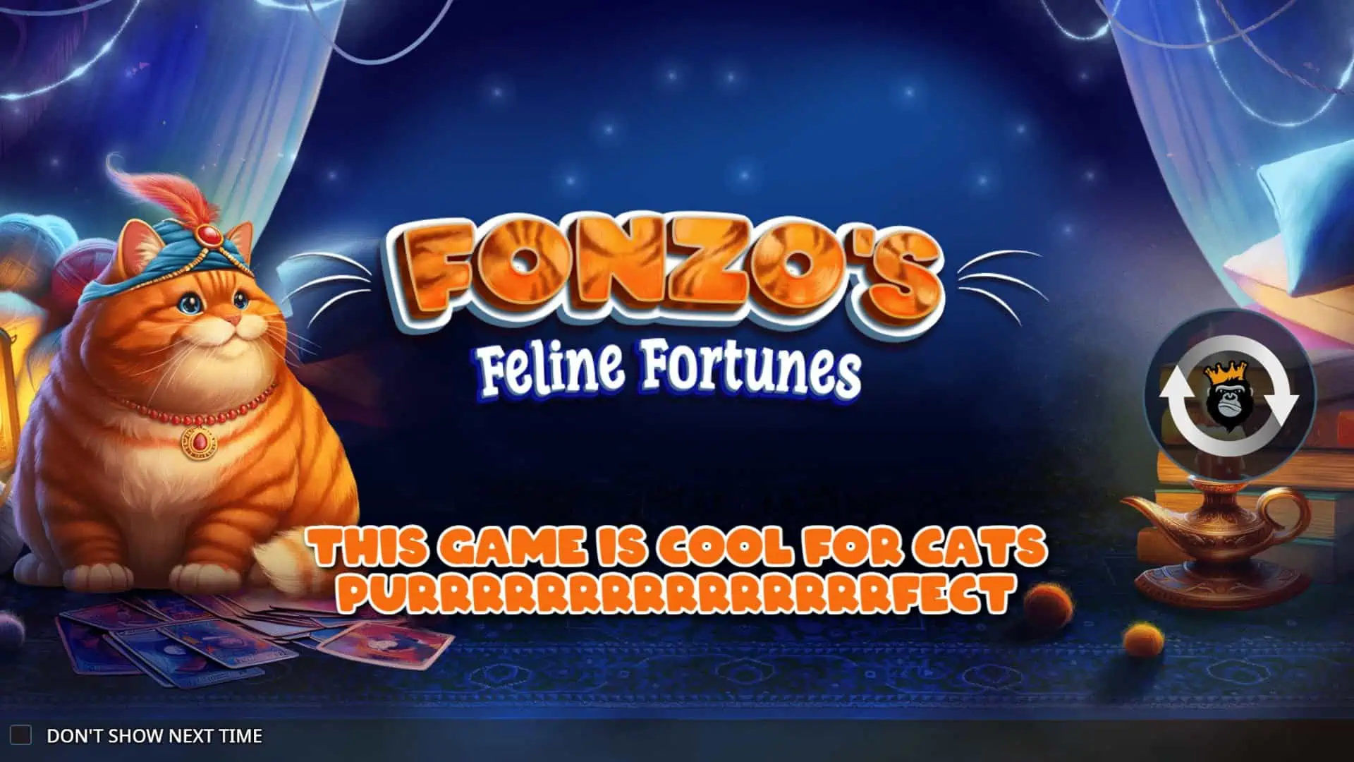 Fonzo&rsquo;s Feline Fortunes slot intro screen