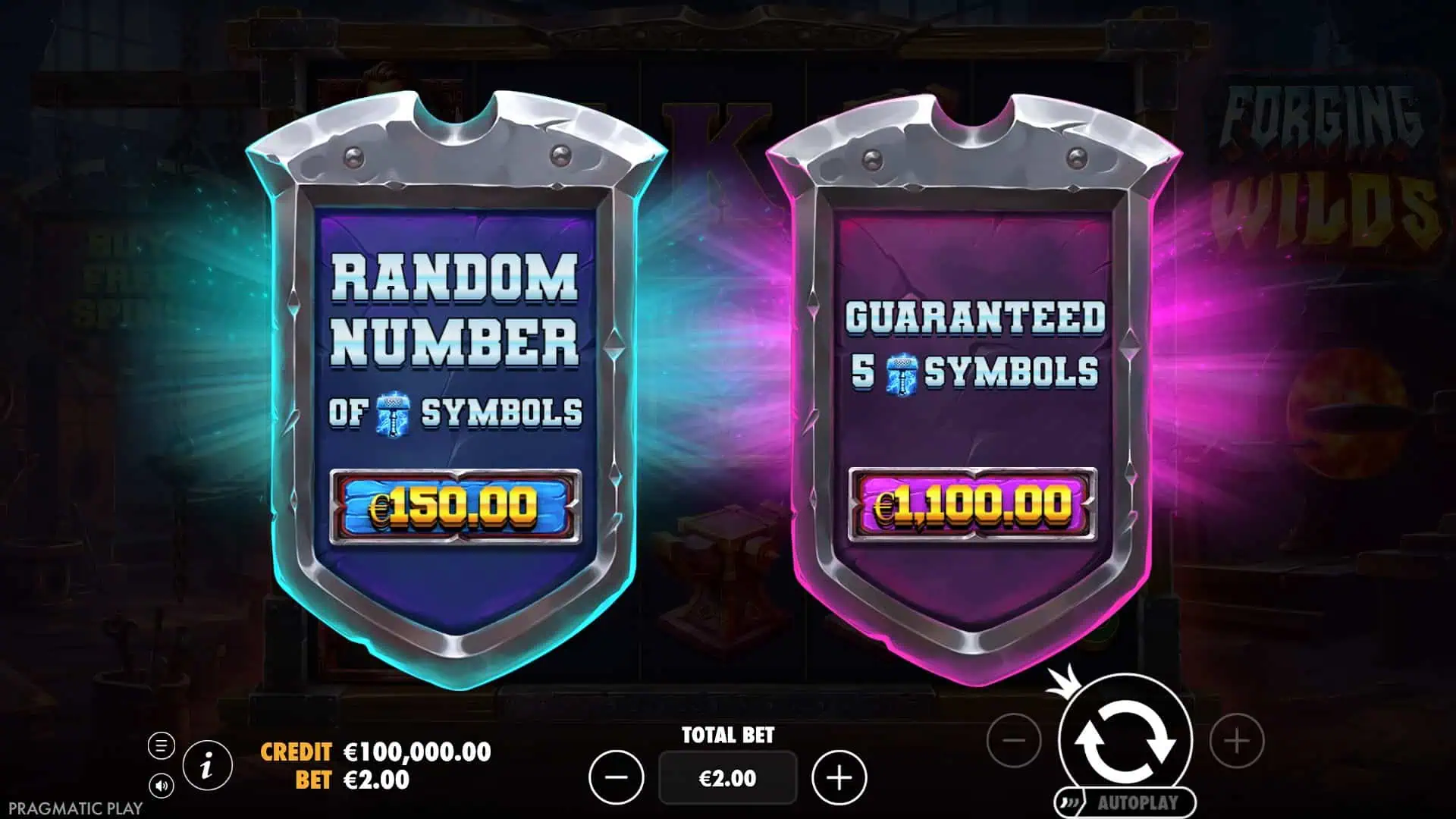 Forging Wilds bonus buy menu