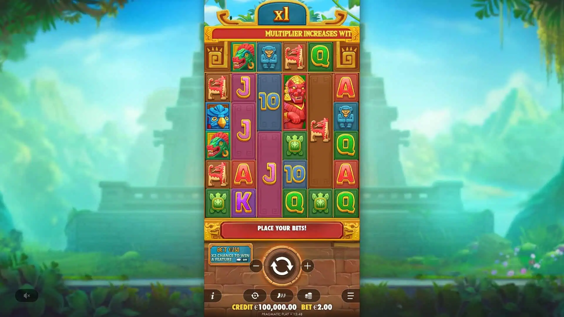 Fortune of Aztec slot gameplay reels