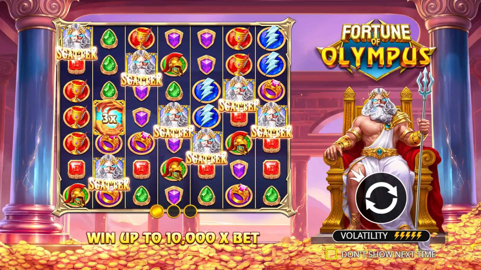 Fortune of Olympus slot intro screen