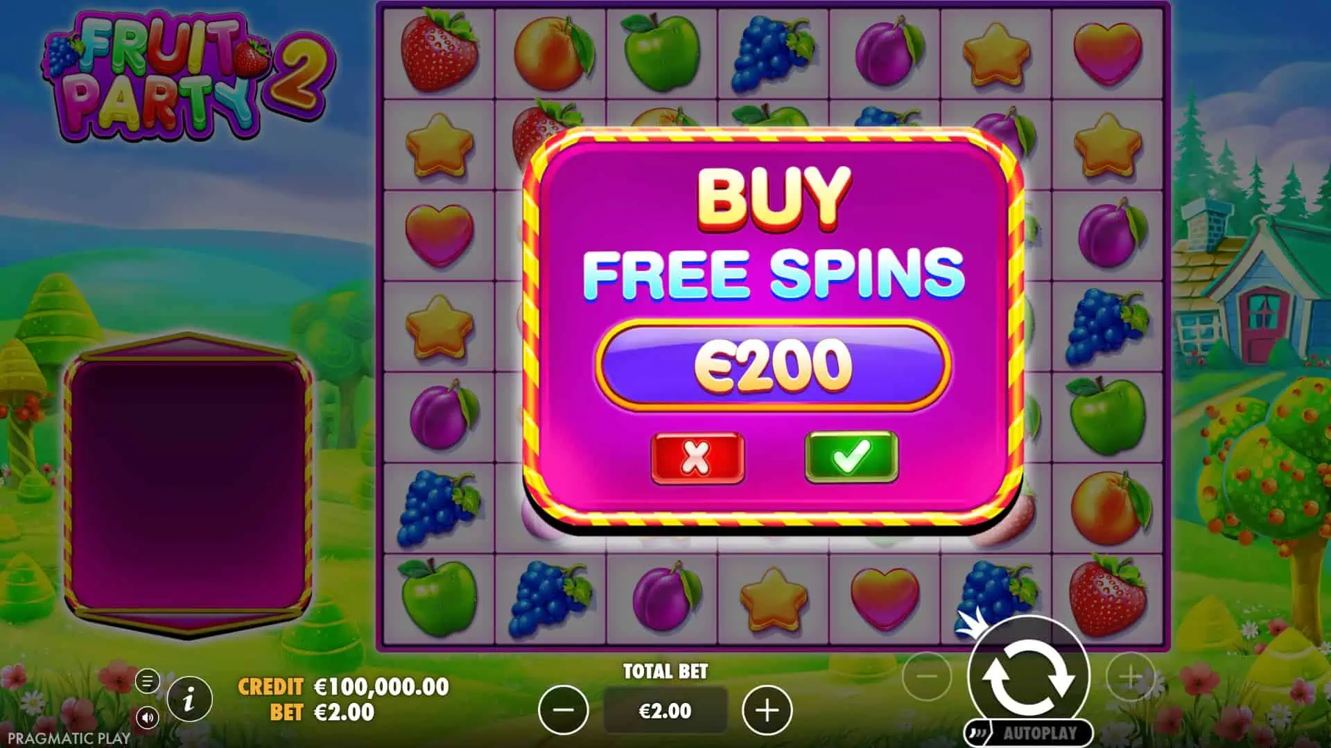 Fruit Party bonus buy menu