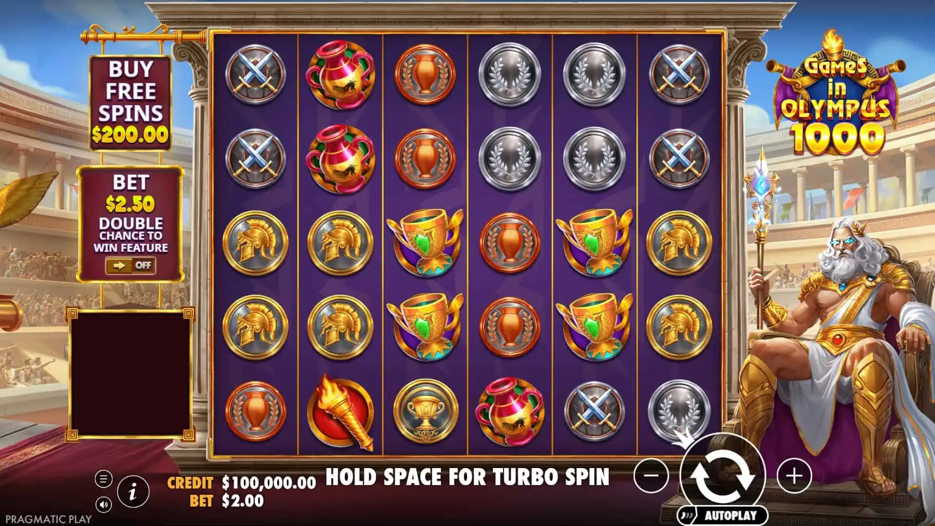 Games in Olympus 1000 slot gameplay reels