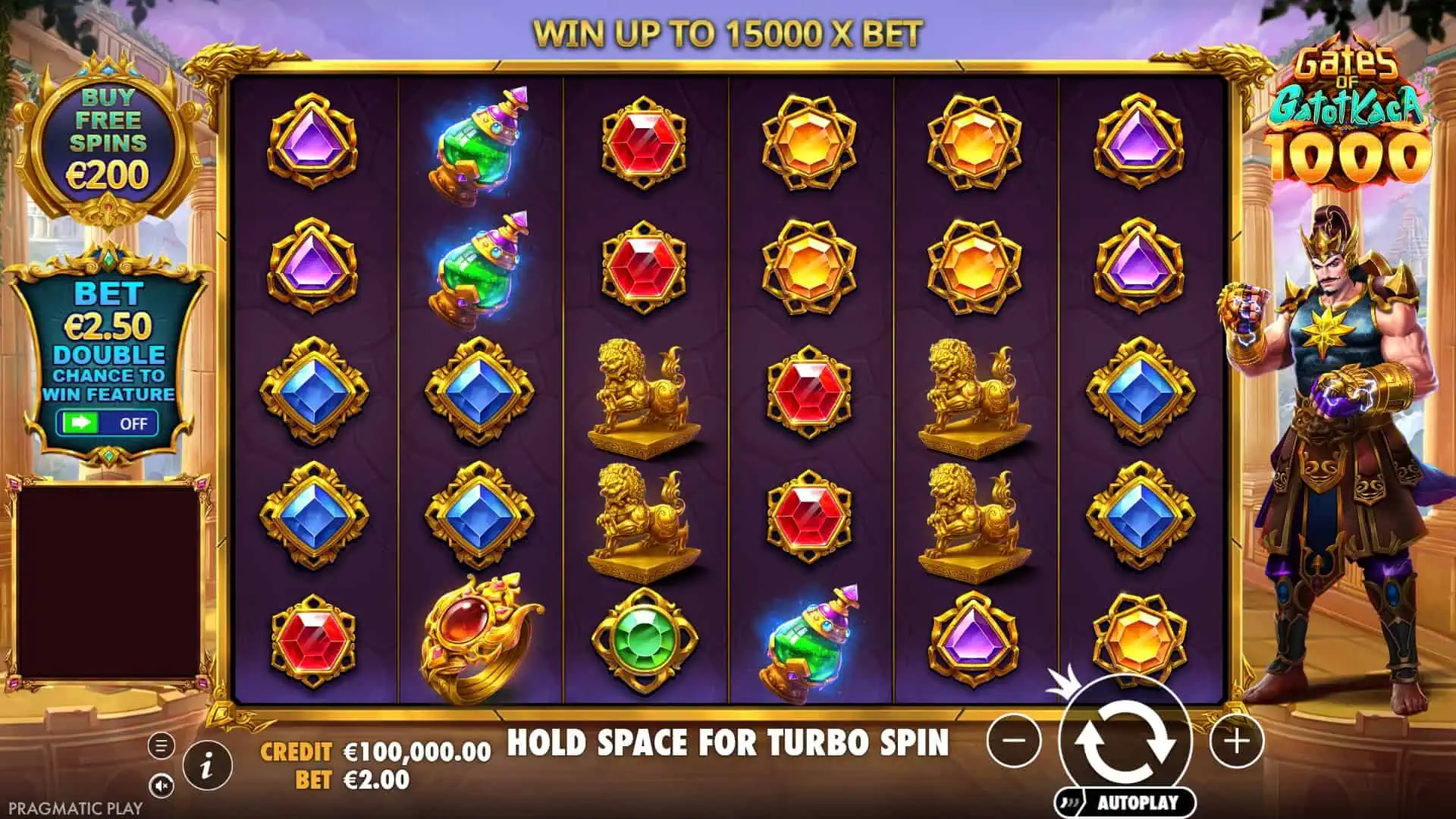 Gates of Gatot Kaca 1000 slot intro screen