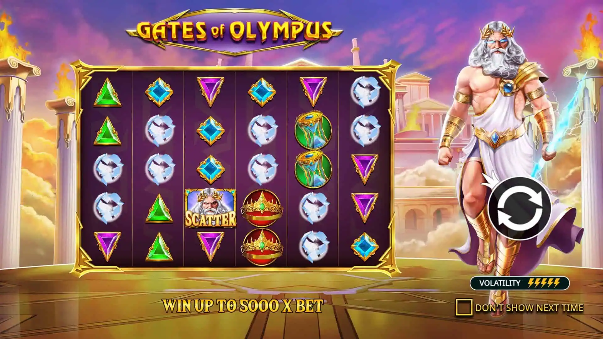 Gates of Olympus slot intro screen
