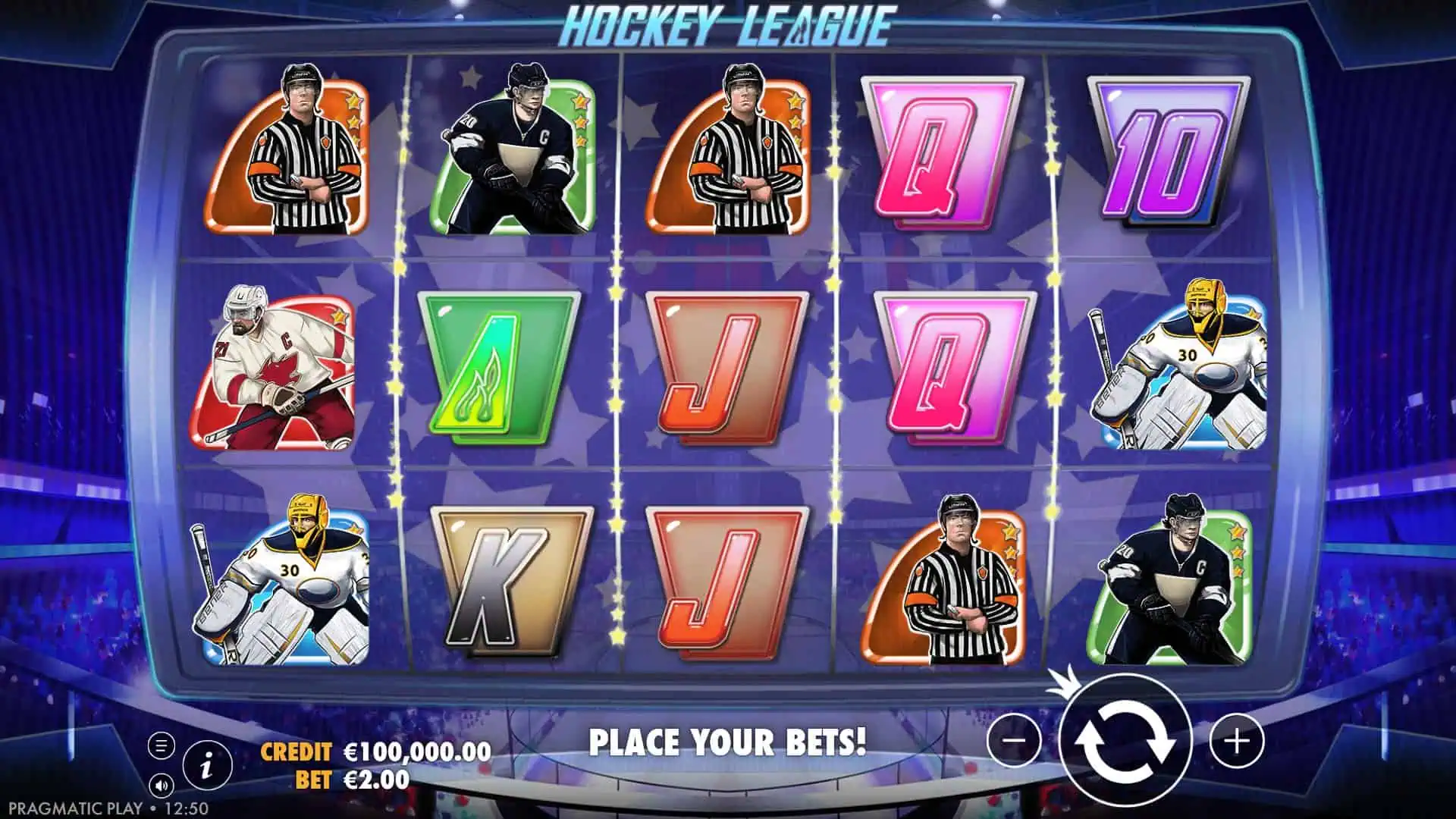 Hockey League slot gameplay reels