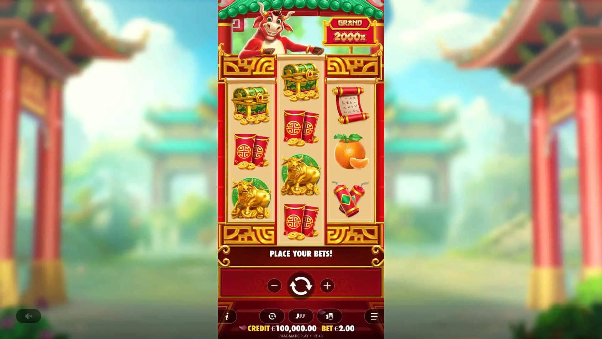 Lucky Ox slot gameplay reels