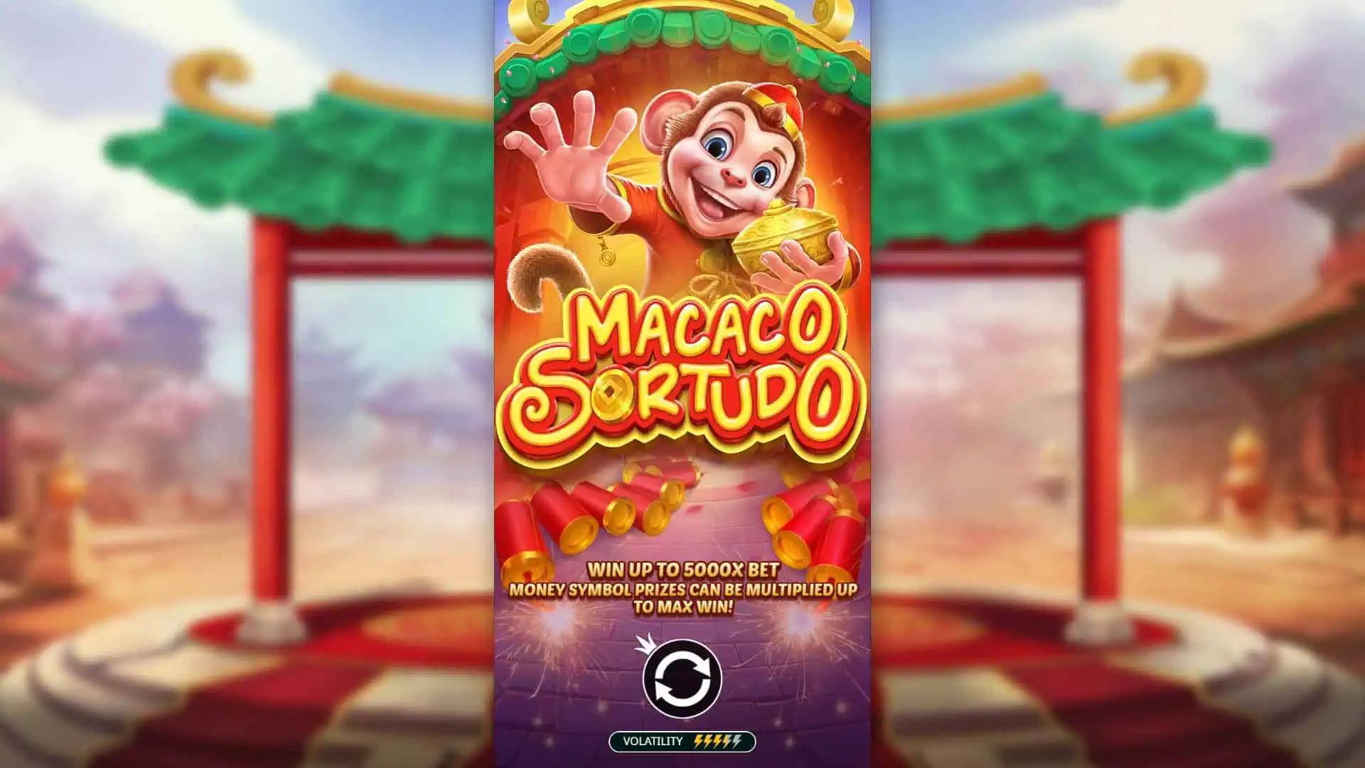 Macaco Sortudo slot intro screen