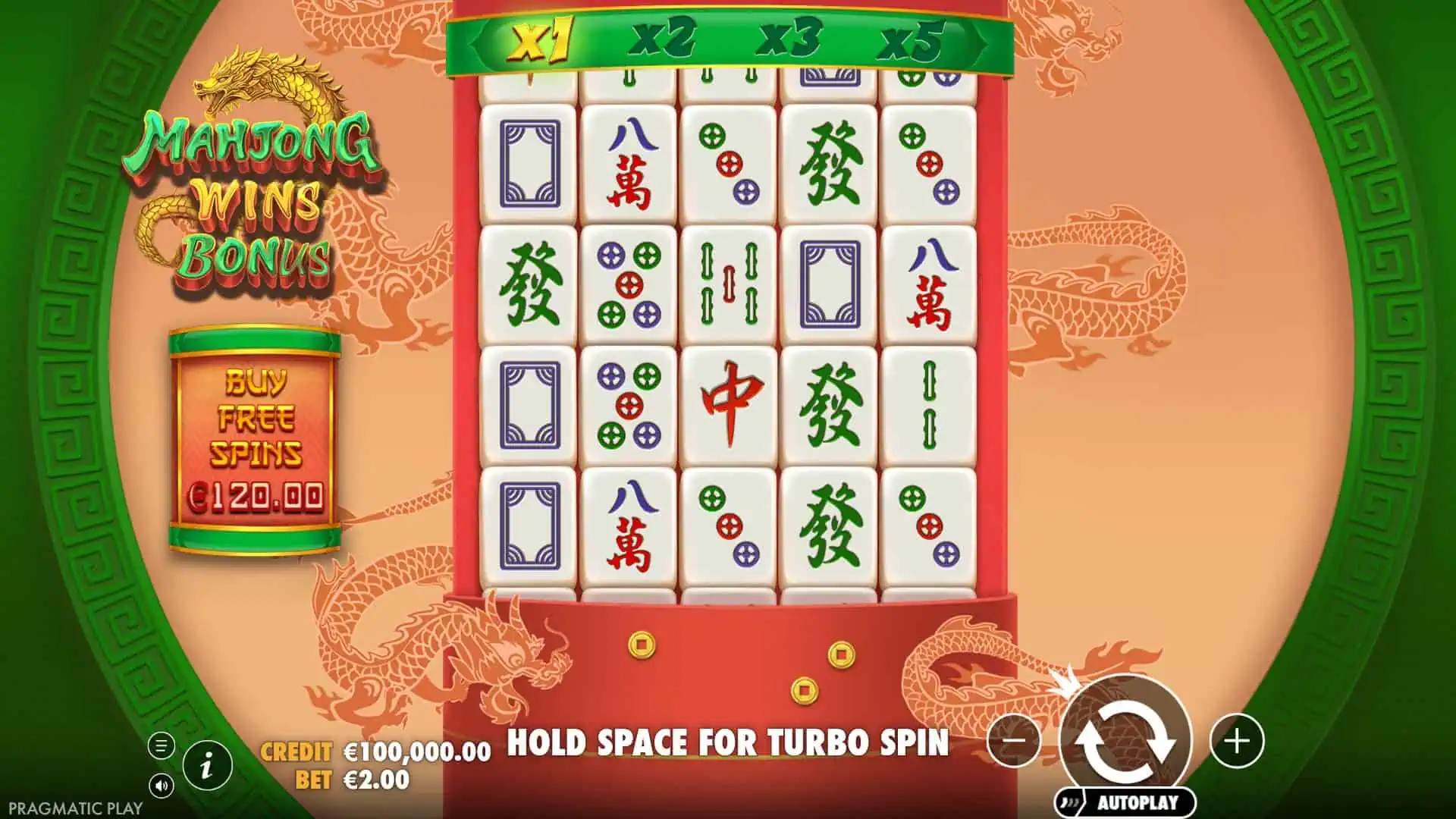 Mahjong Wins Bonus slot gameplay reels