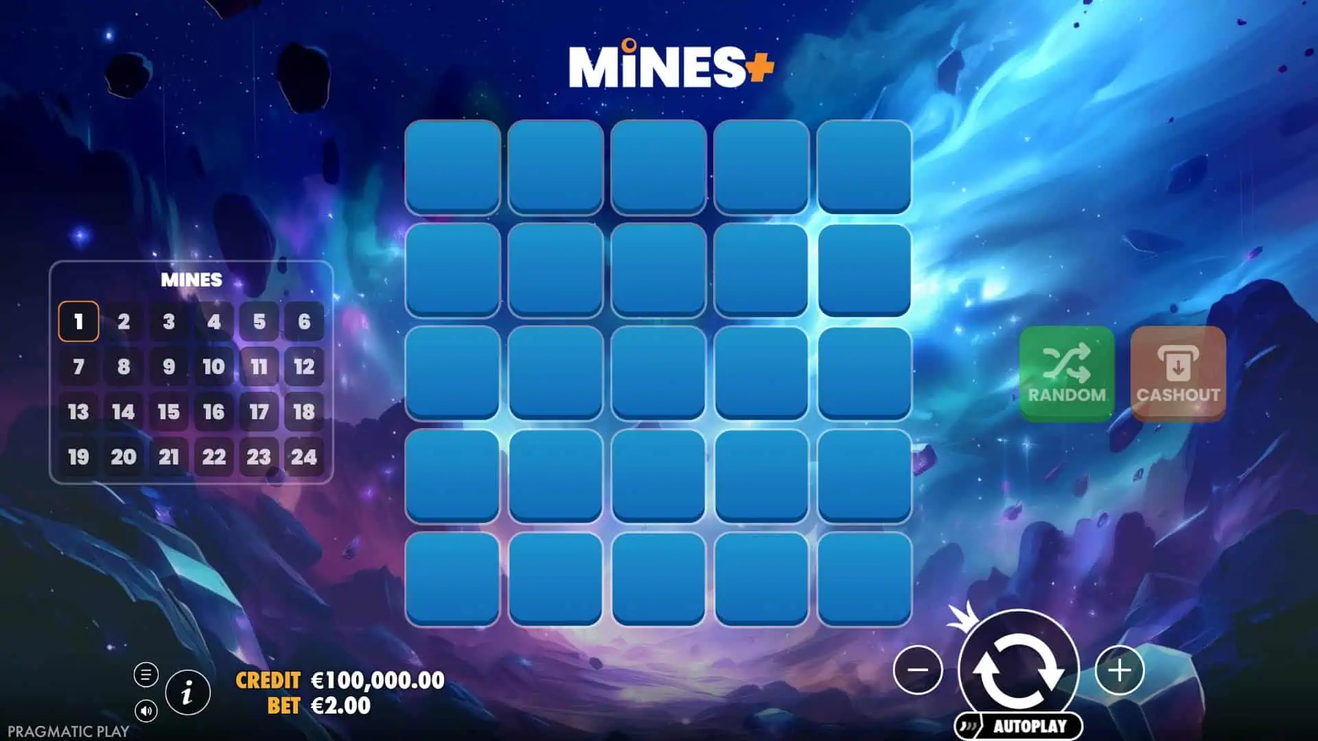 Mines+ slot gameplay reels