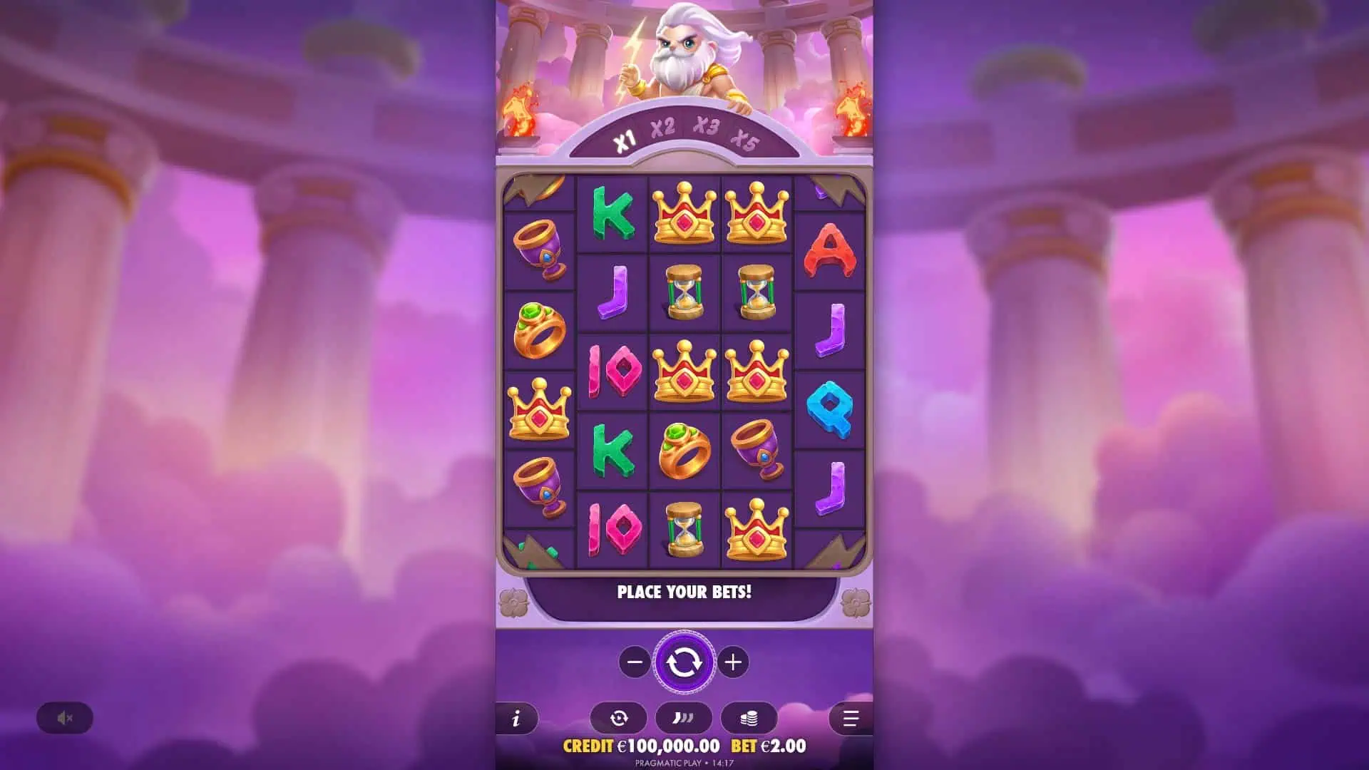Olympus Wins Super Scatter slot gameplay reels
