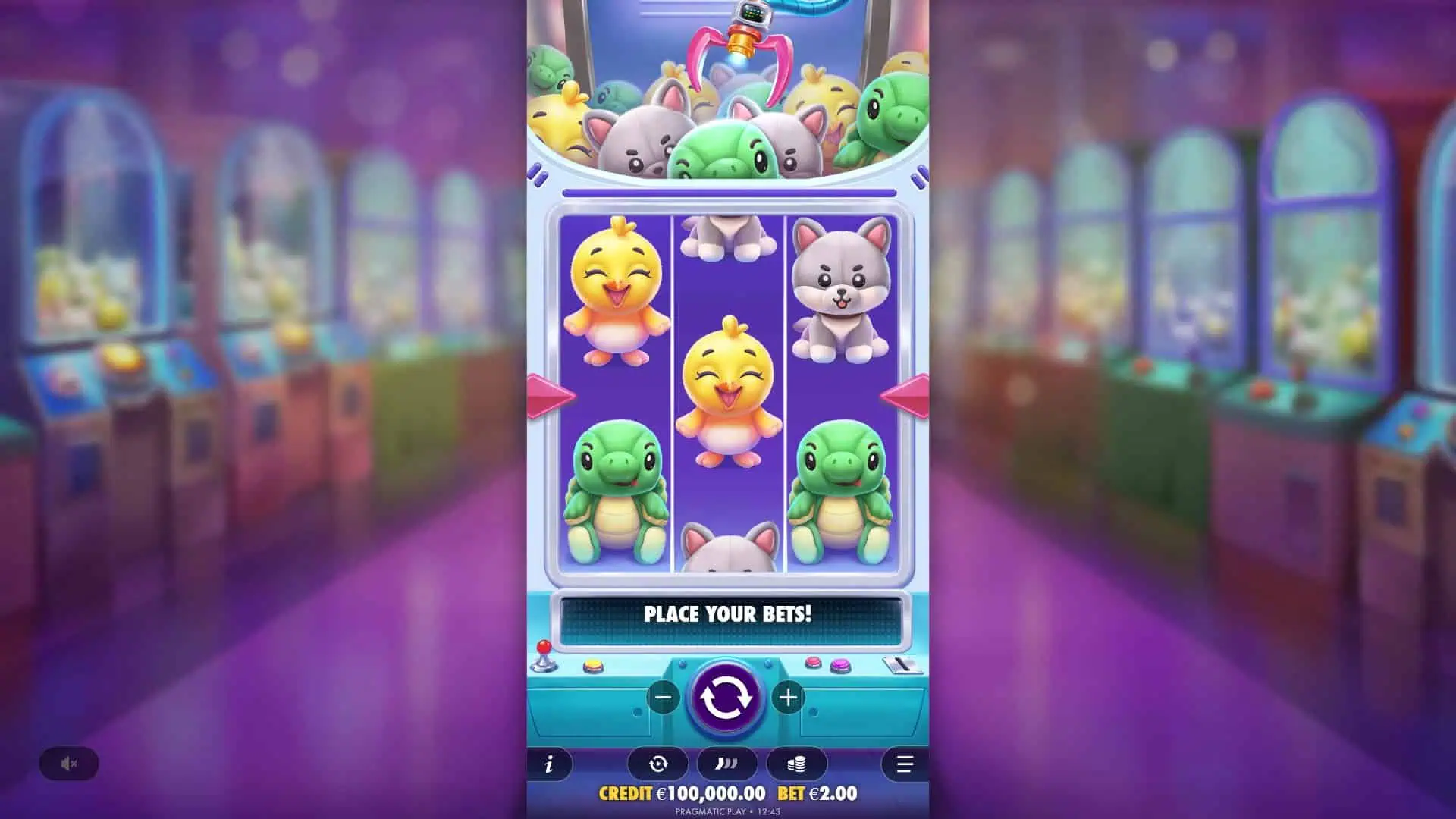 Plushie Wins slot gameplay reels