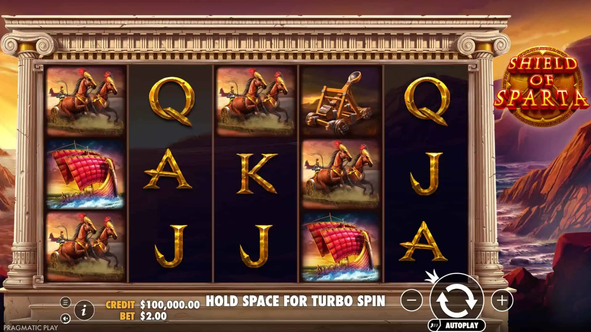 Shield of Sparta slot gameplay reels