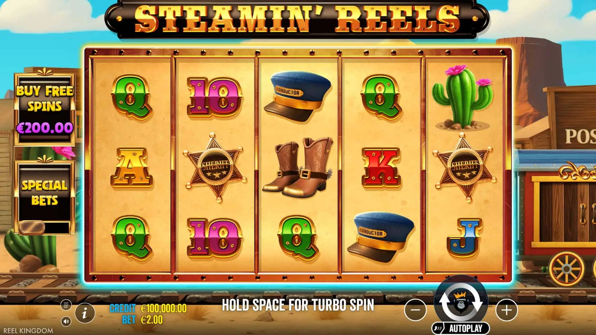 Steamin' Reels slot gameplay reels