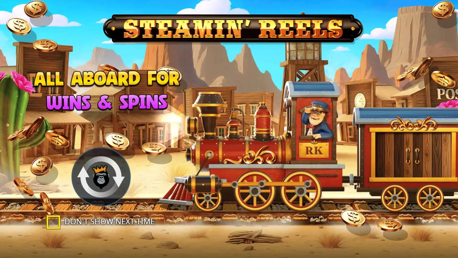 Steamin' Reels slot intro screen