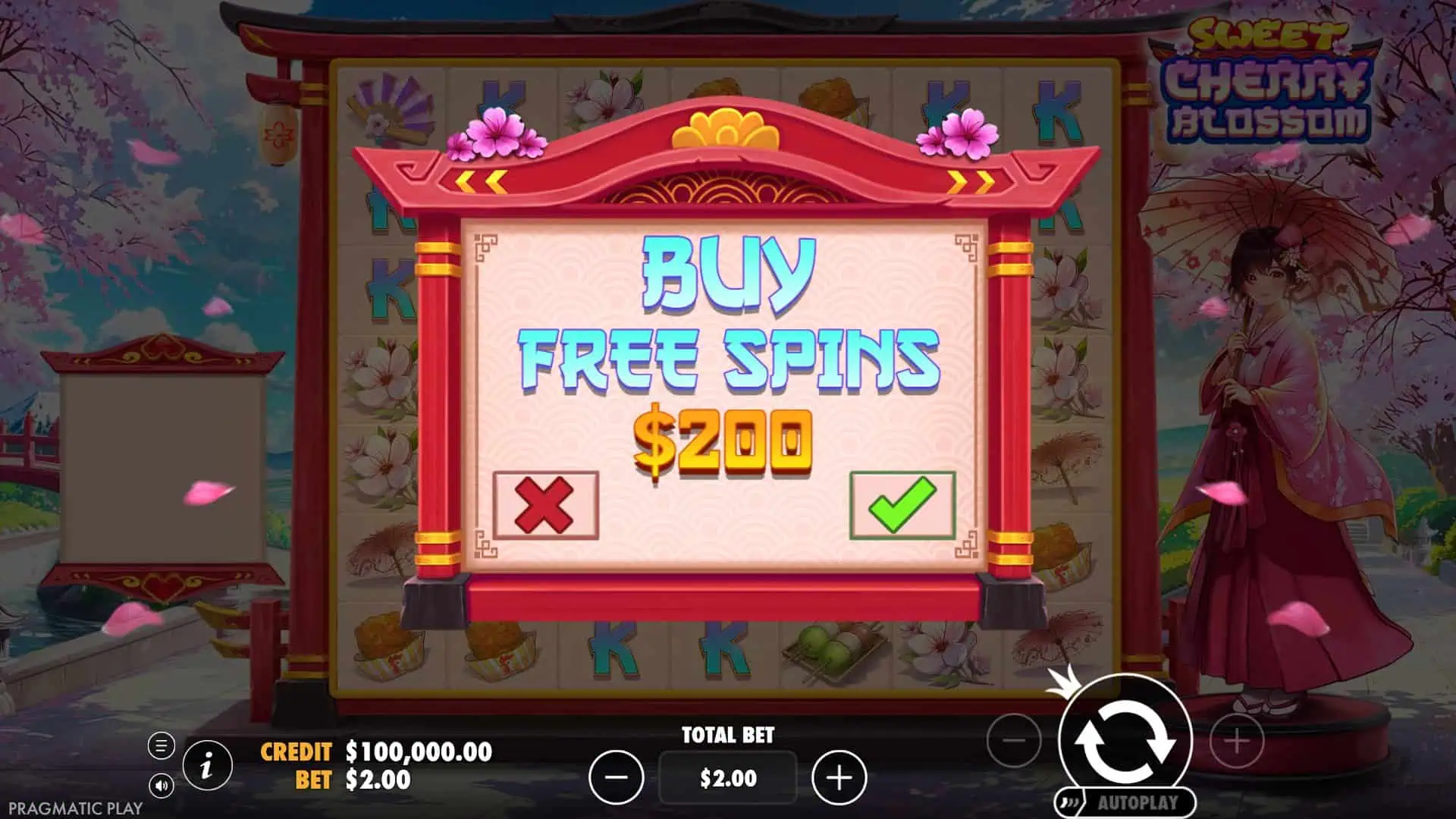 Sweet Cherry Blossom bonus buy menu