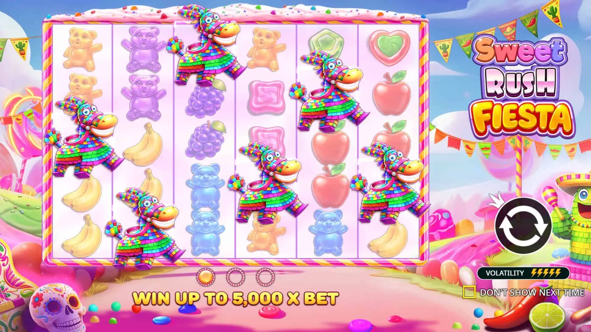Sweet Rush Fiesta slot intro screen