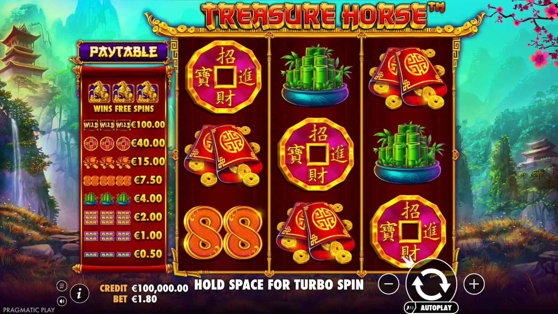 Treasure Horse slot gameplay reels