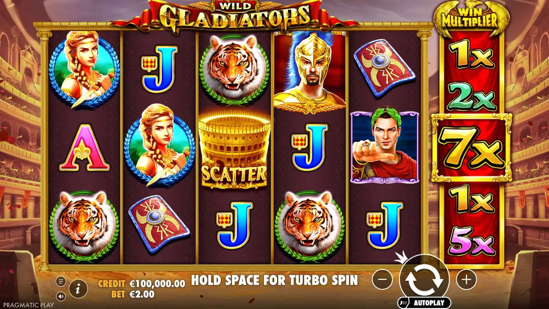 Wild Gladiators slot gameplay reels