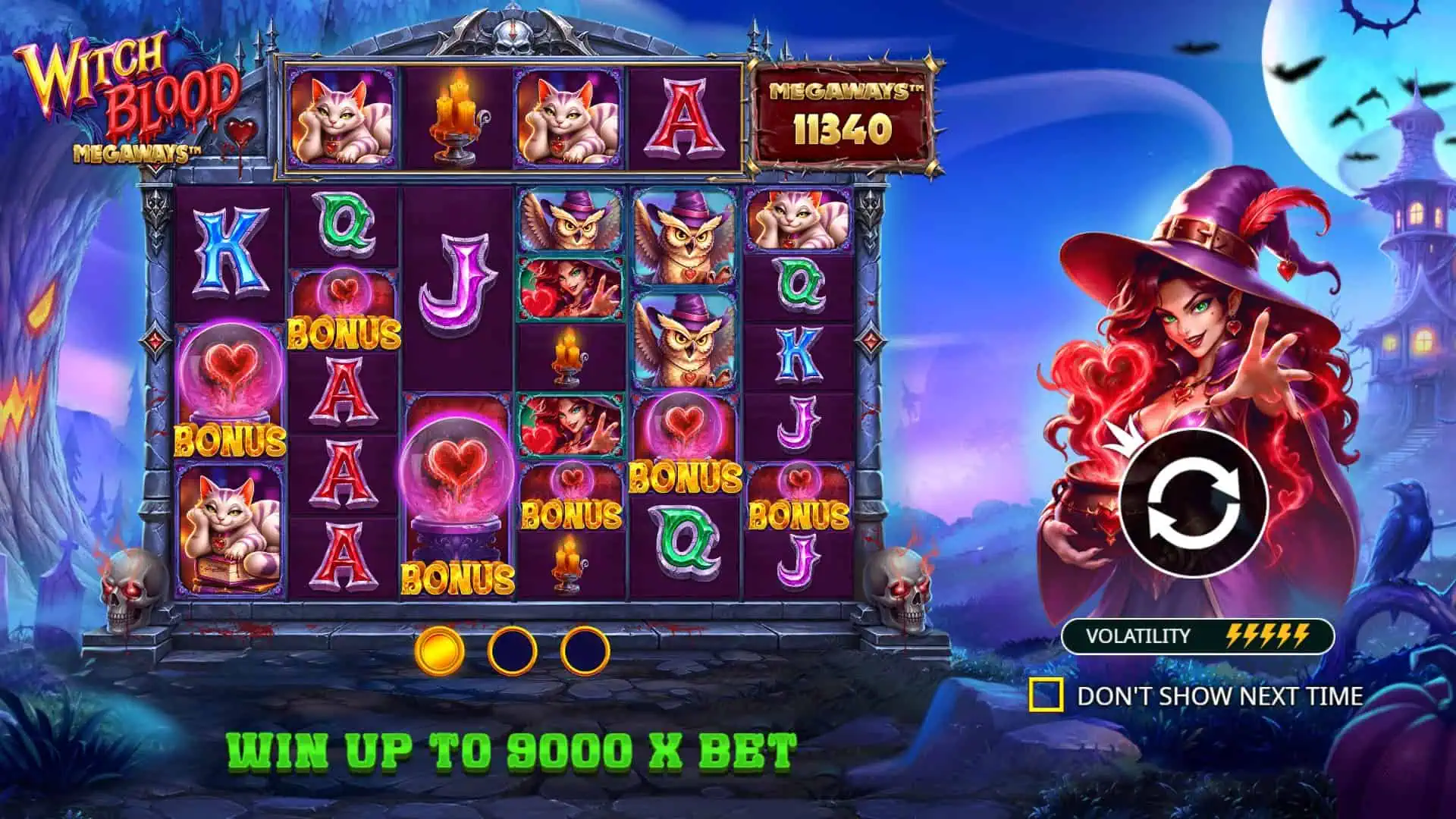 Witch Blood Megaways slot intro screen