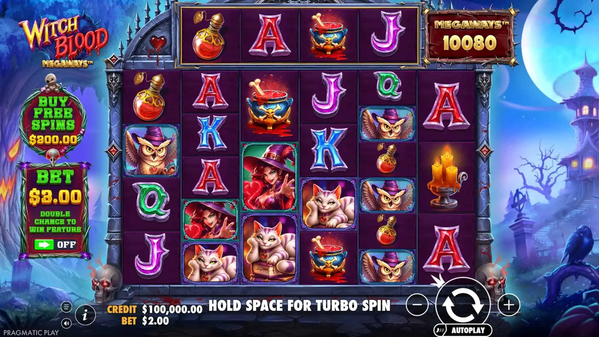 Witch Blood Megaways slot gameplay reels