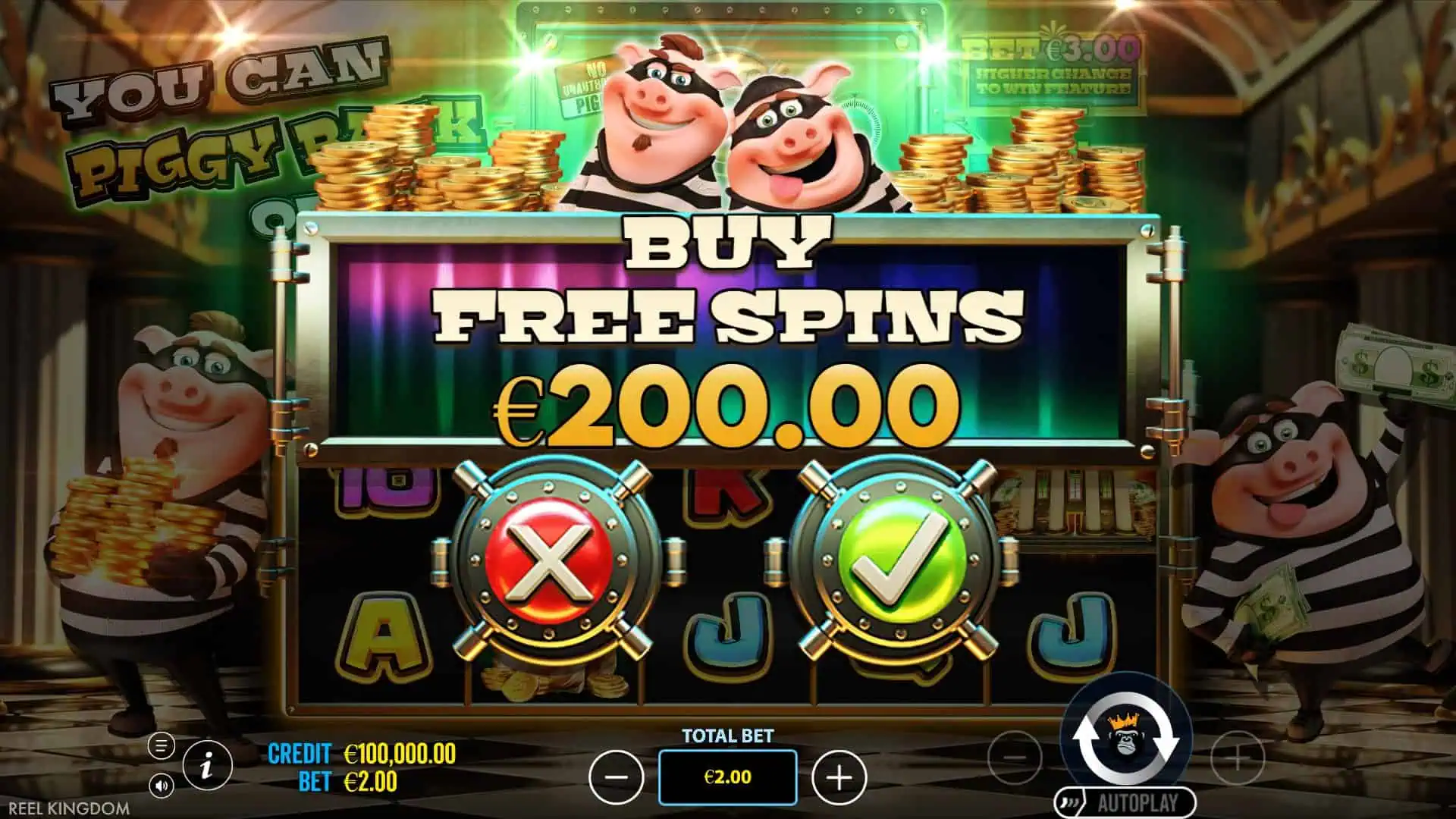 You Can Piggy Bank on It bonus buy menu