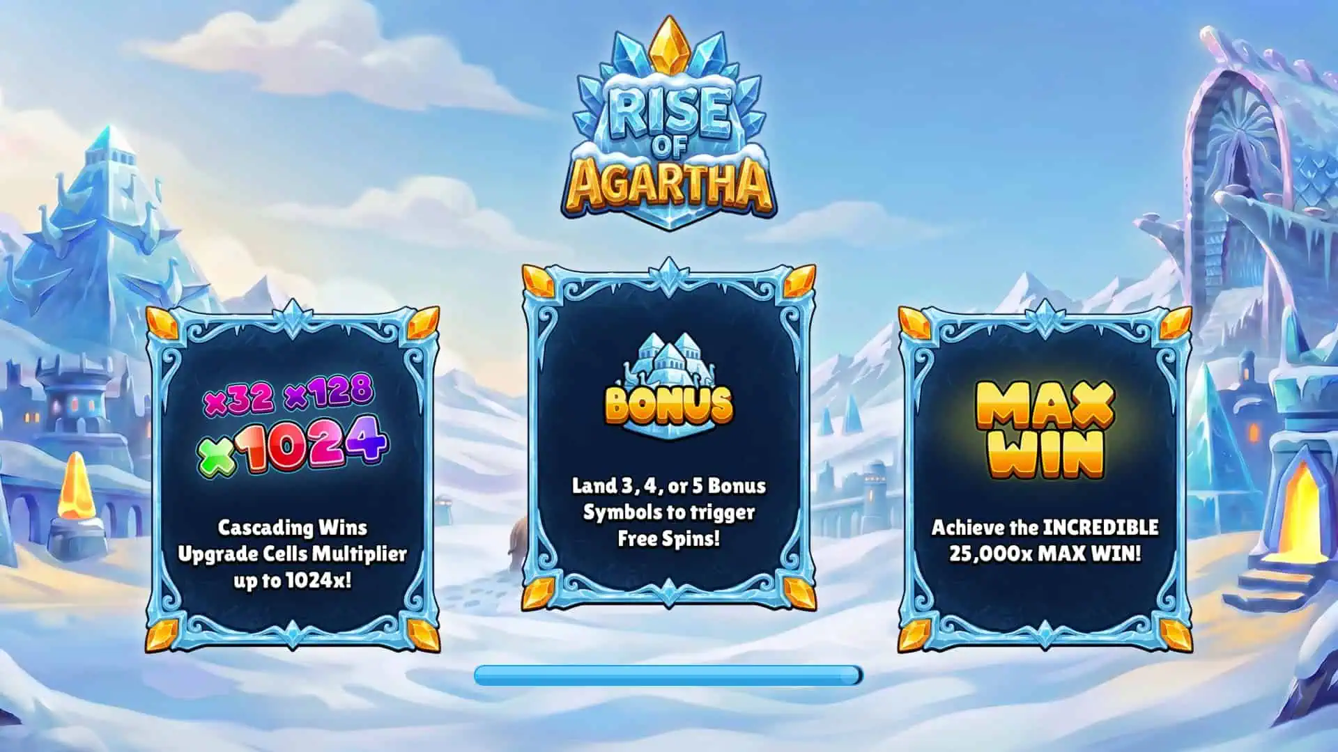 Rise of Agartha slot intro screen