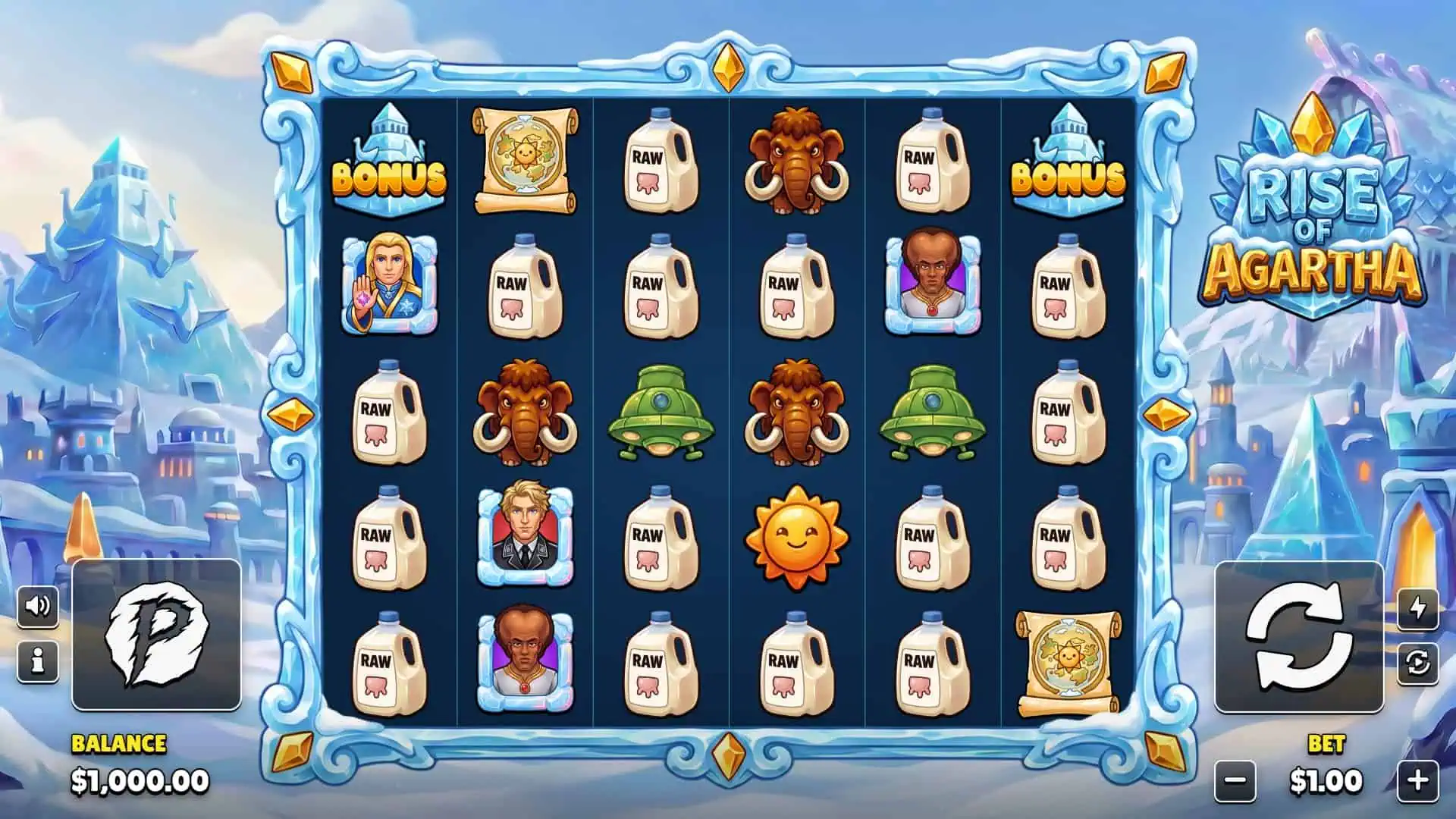 Rise of Agartha slot gameplay reels