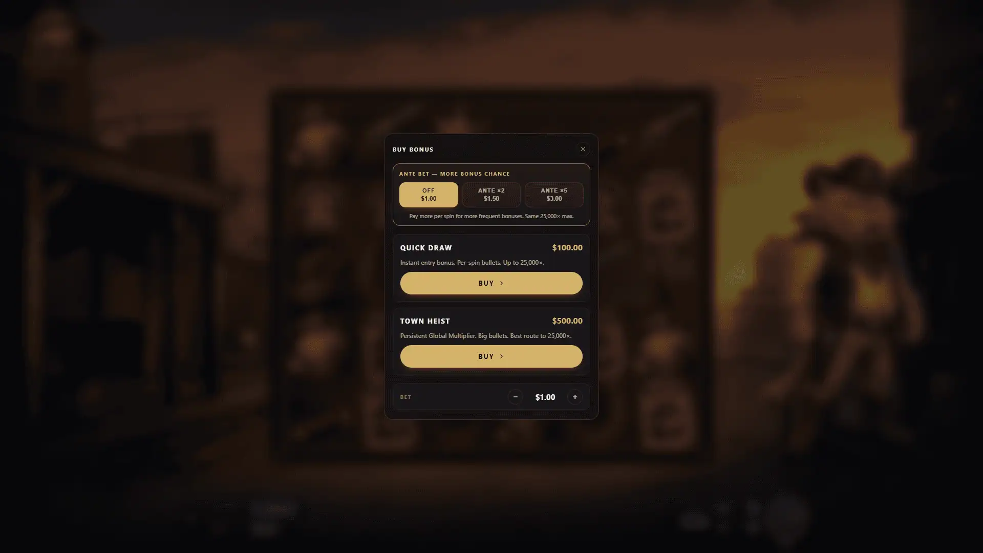 Pawcho Villa bonus buy menu