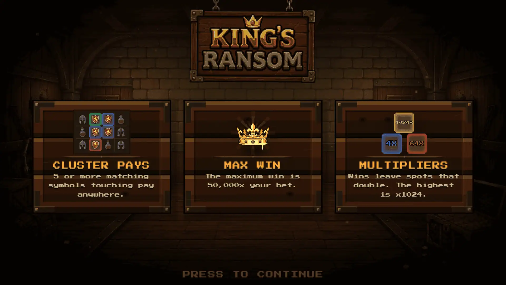 Kings Ransom slot intro screen
