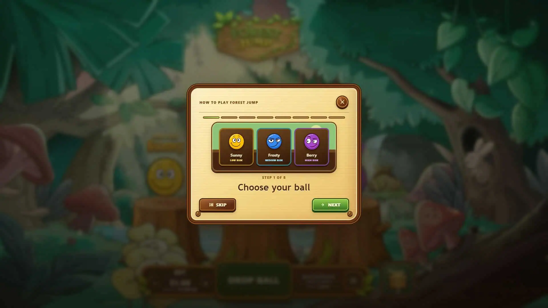 Forest Jump slot intro screen